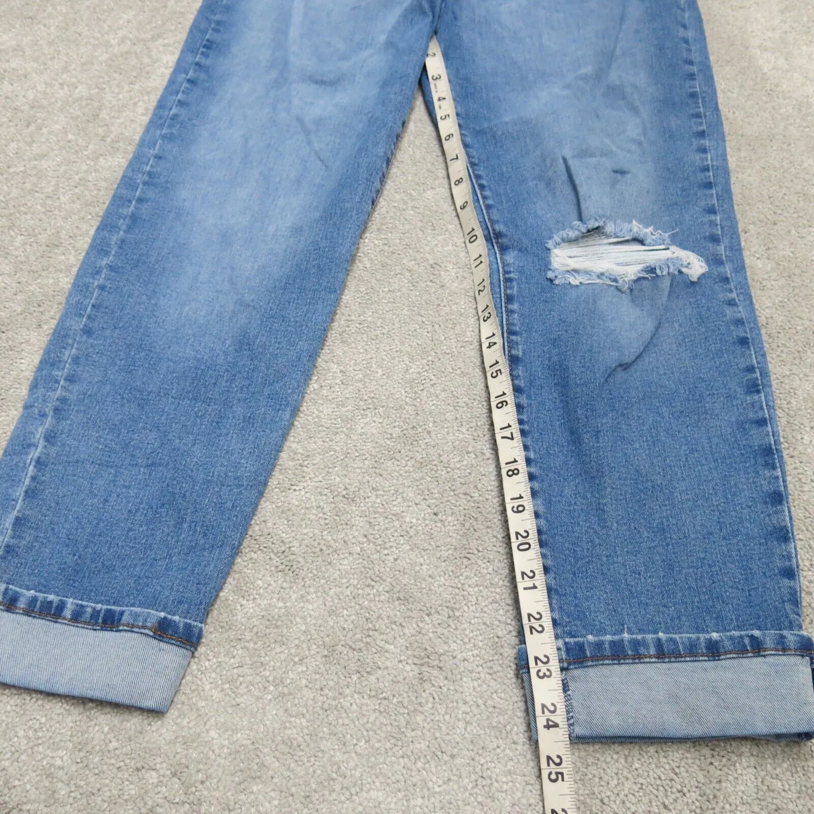 Denizen From Levi's Women Straight Jeans Denim Distressed  Mid Rise Blue SZ W27