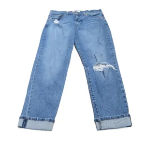 Denizen From Levi's Women Straight Jeans Denim Distressed  Mid Rise Blue SZ W27