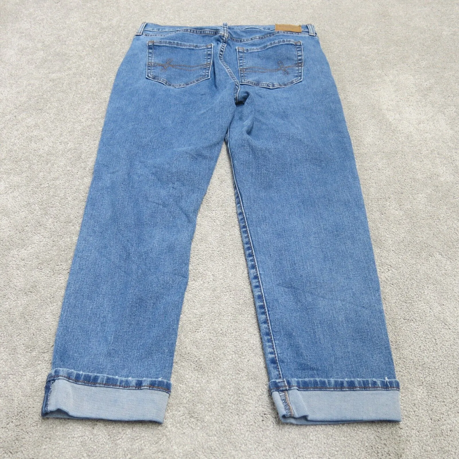 Denizen From Levi's Women Straight Jeans Denim Distressed  Mid Rise Blue SZ W27