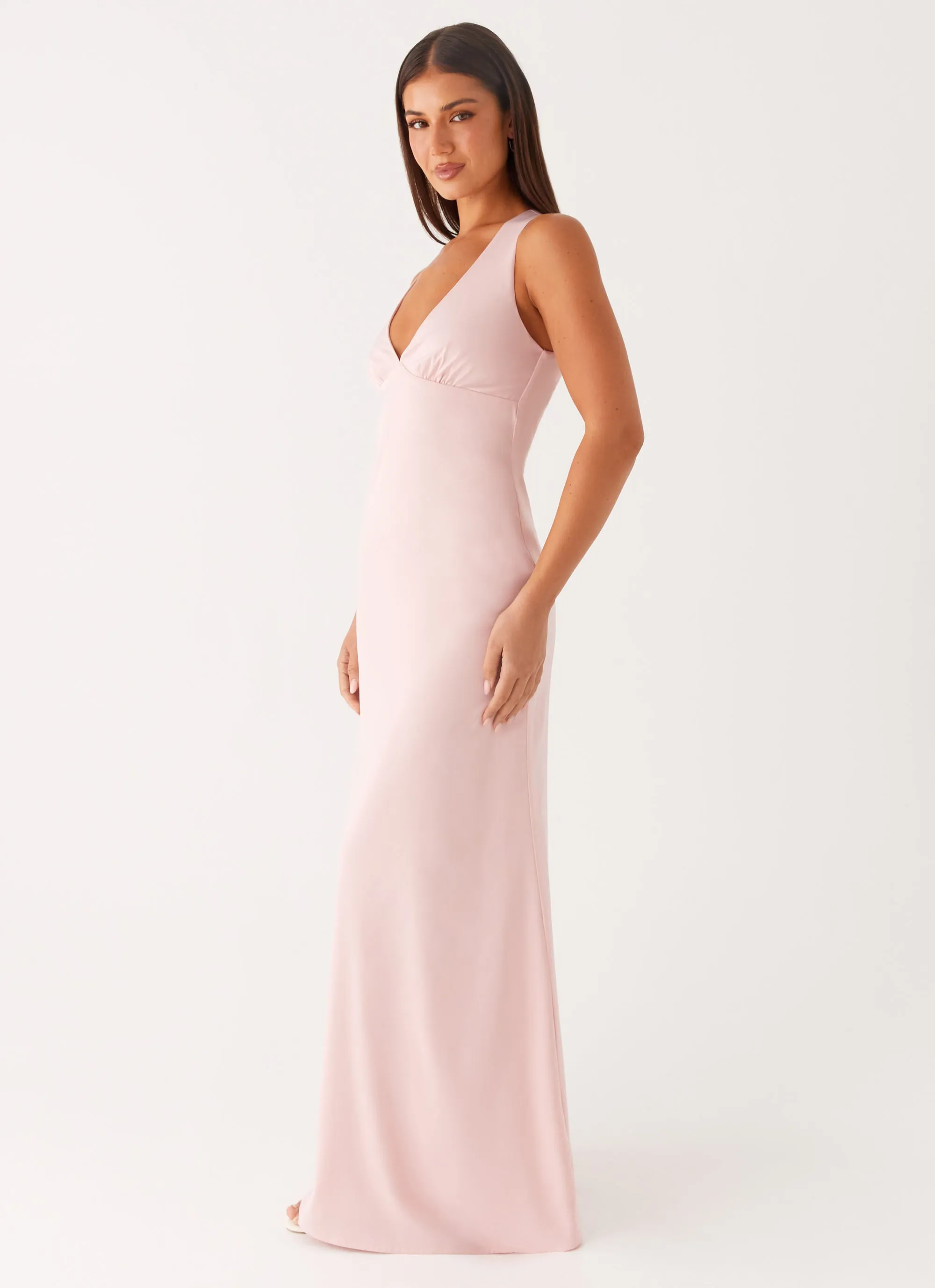 Vibrant Tone Soft Shape Desi Halterneck Maxi Dress - Pink