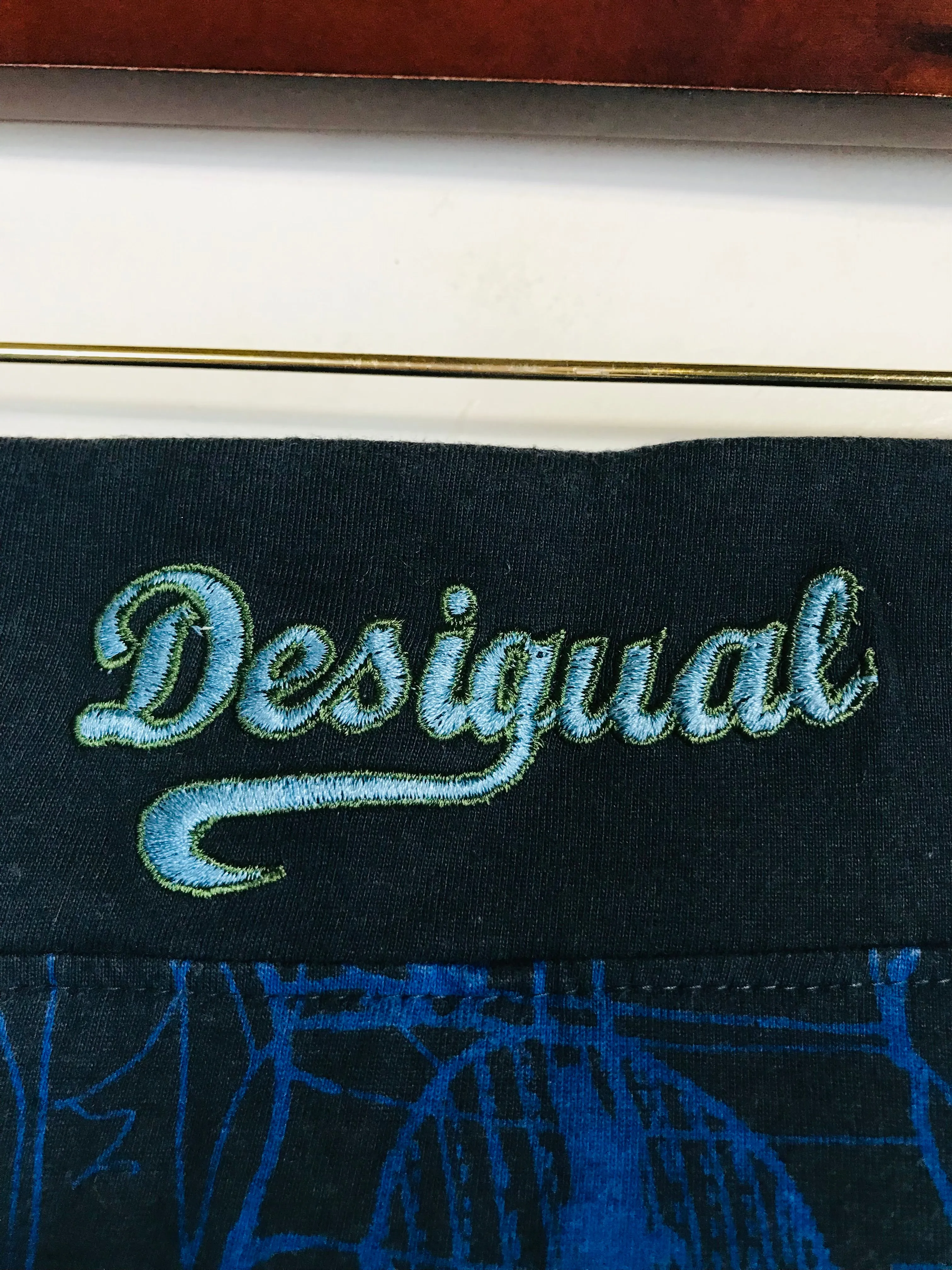 Desigual Women's Embroidered A-Line Skirt | M UK10-12 | Blue