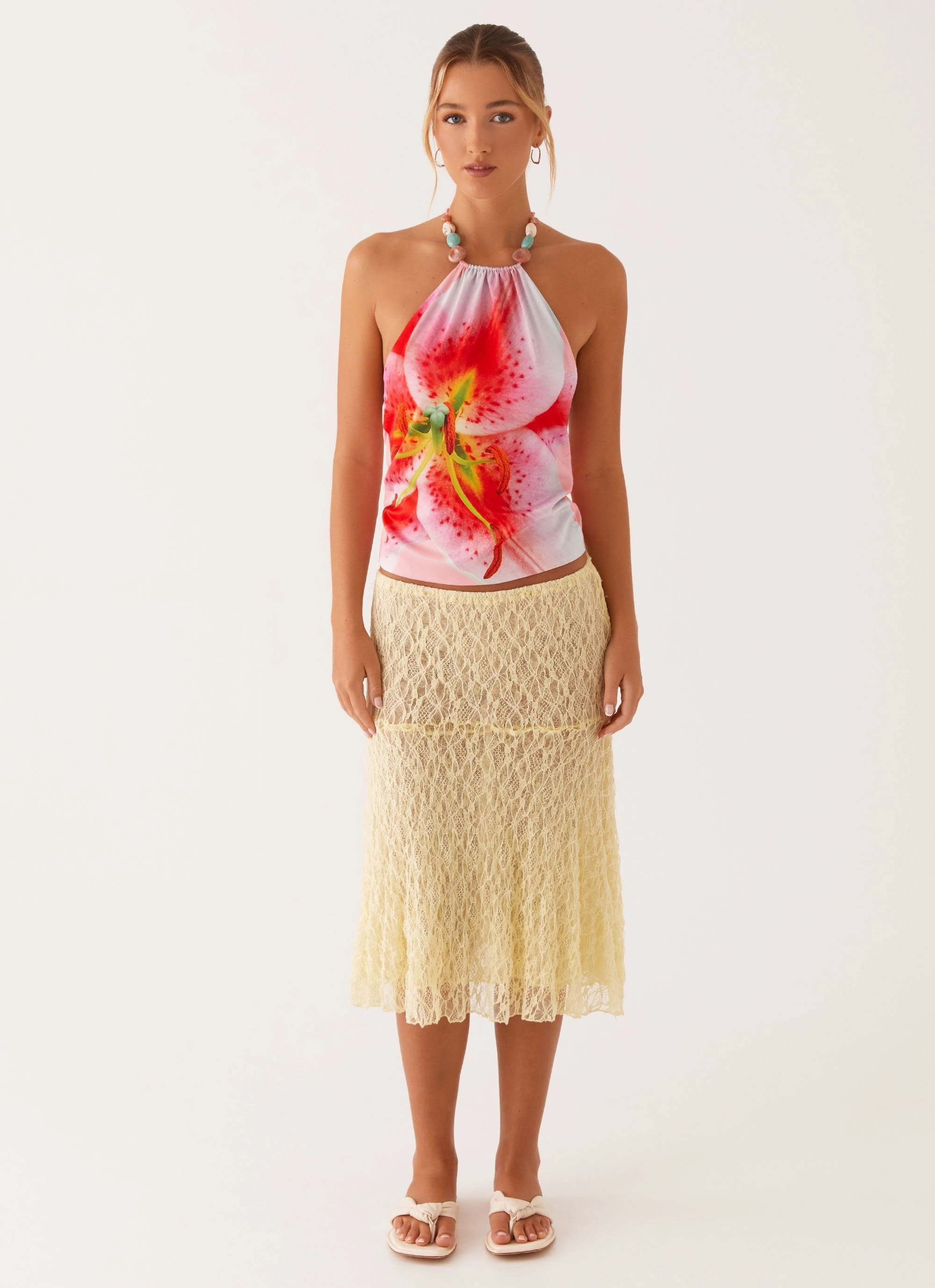 Destiny Midi Skirt - Yellow Gusseted Crotch