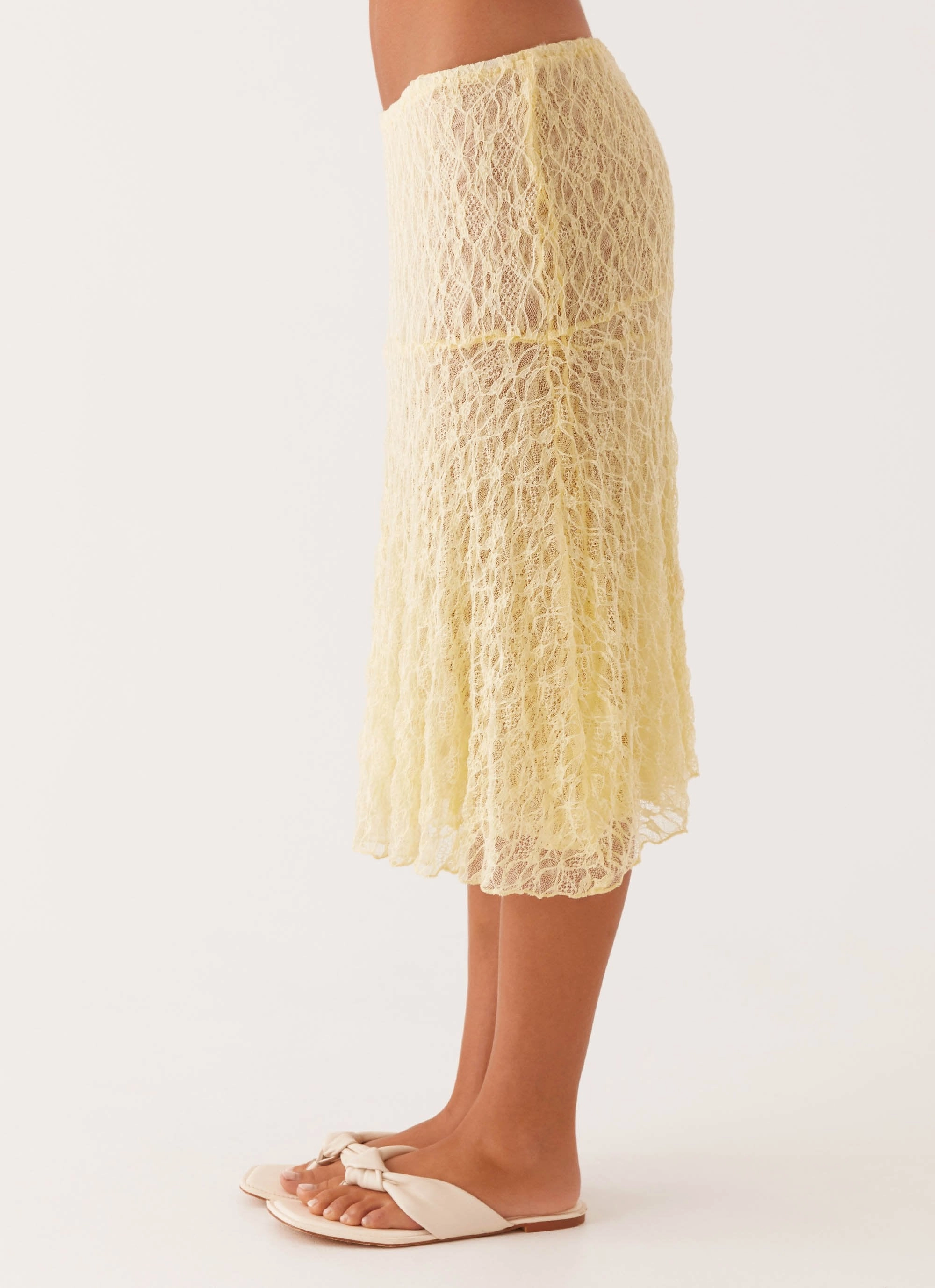 Water Resistant Destiny Midi Skirt - Yellow