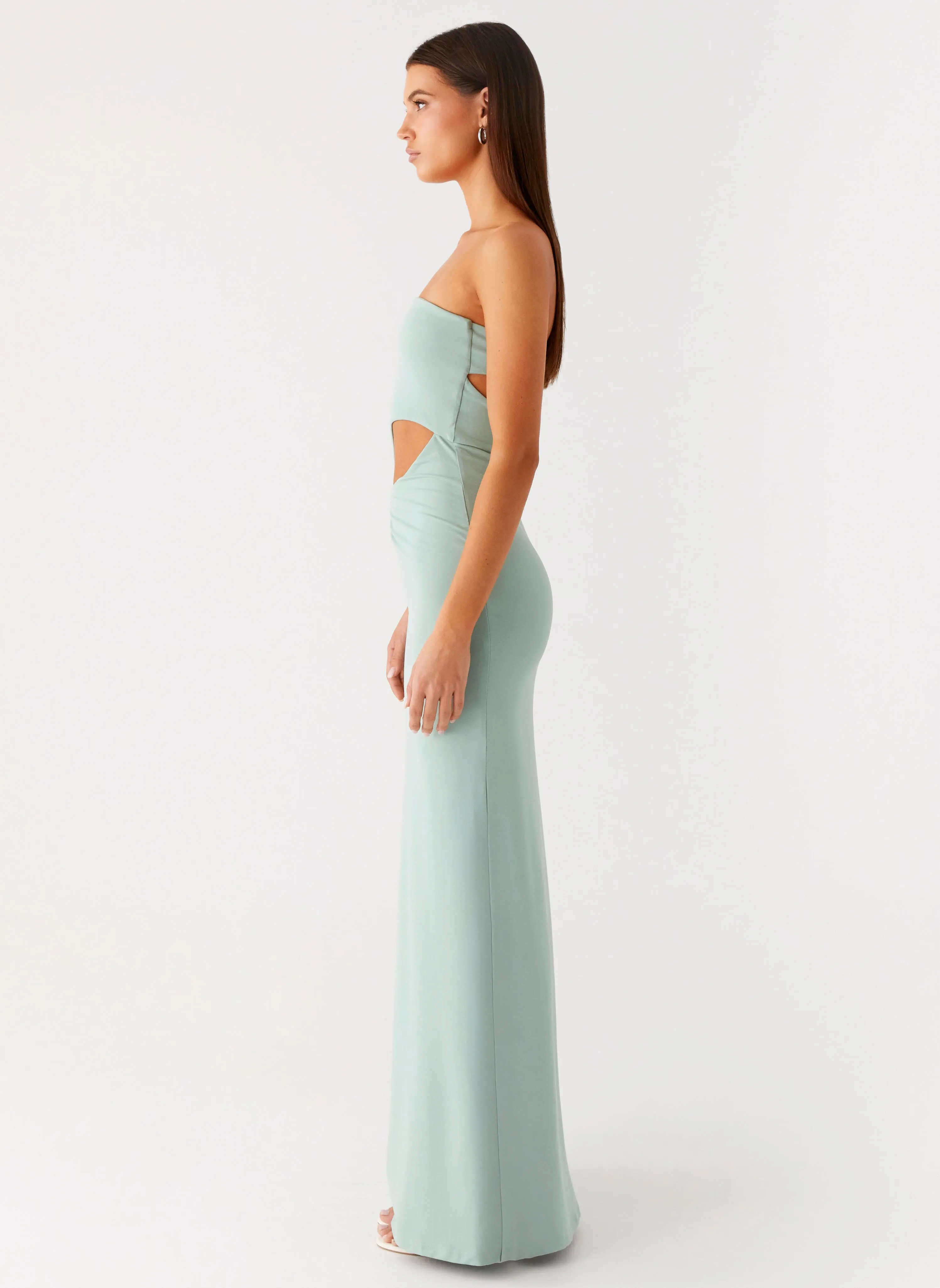 Tonal-Stitching Wrinkle-Resistant Laurella Maxi Dress - Sage
