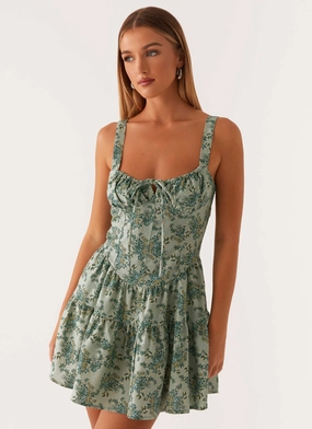 Lucie Linen Mini Dress - Cloud Nine Floral Lawn Soft Comfy and Chic