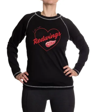 Detroit Red Wings Heart Logo Long Sleeve Shirt for Women
