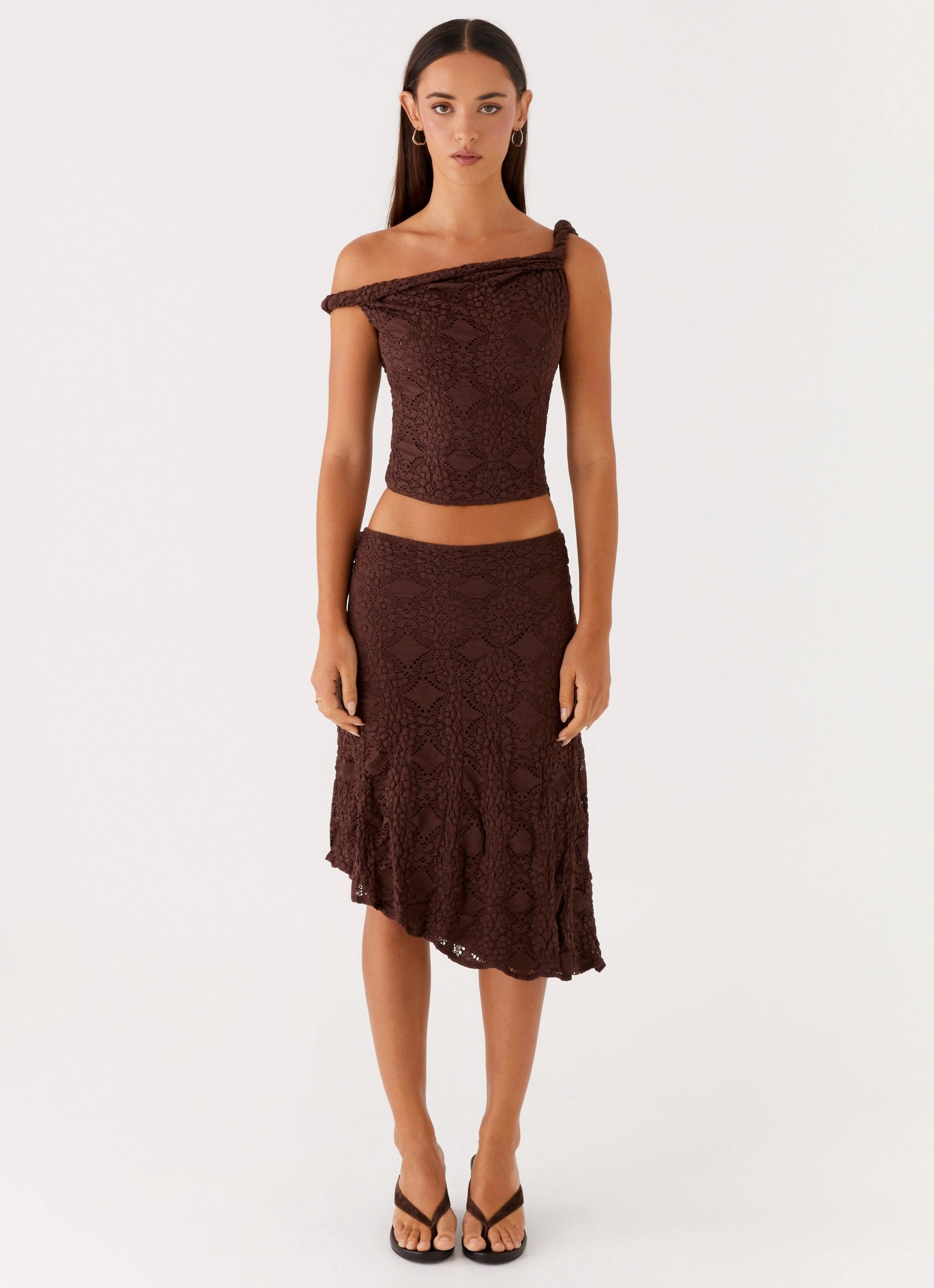 Diamond Sky Top - Chocolate Bamboo Fiber Fabric Convertible Design