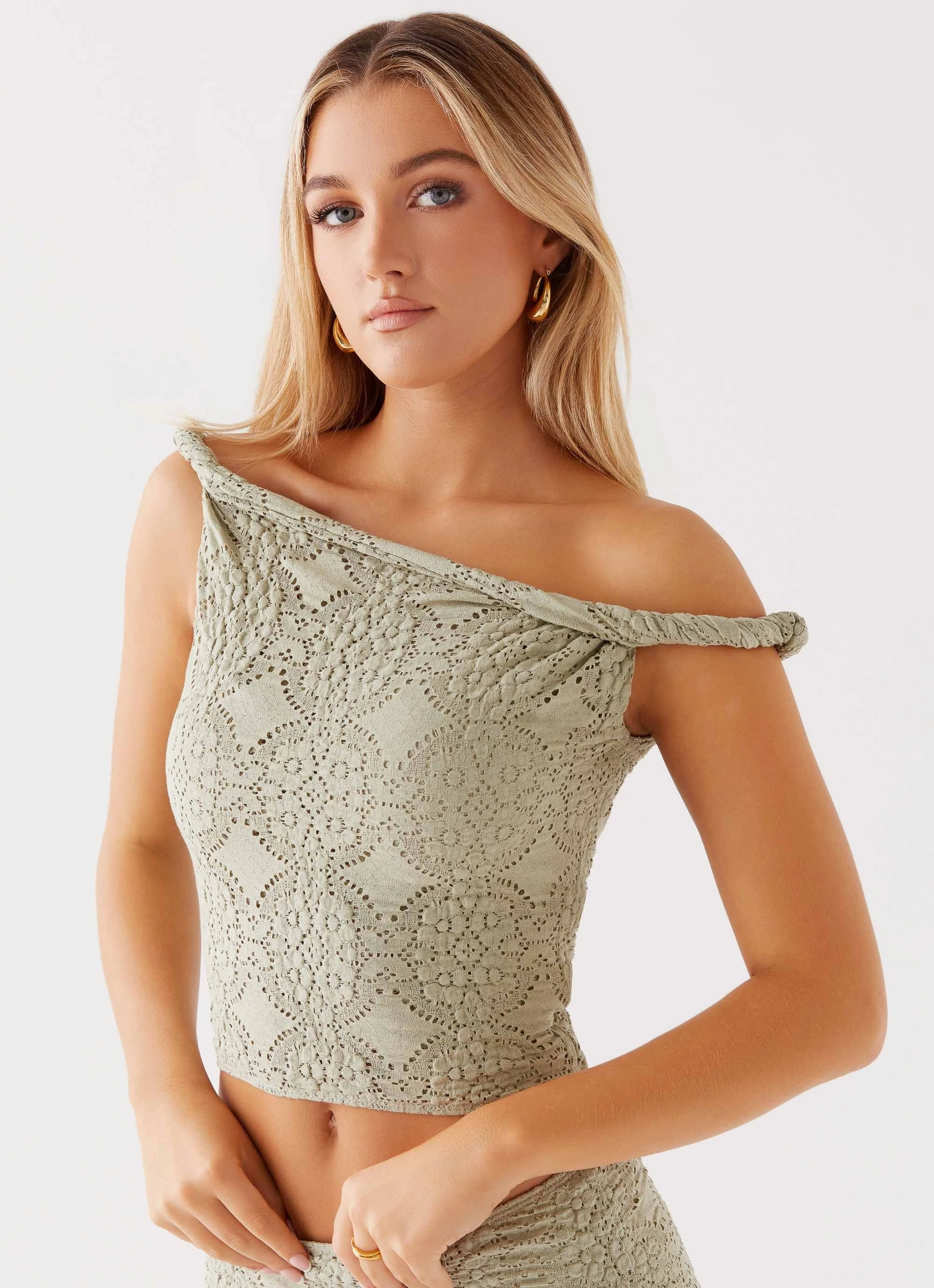 UltraSoft Lining Compression Fit Technology Diamond Sky Top - Sage