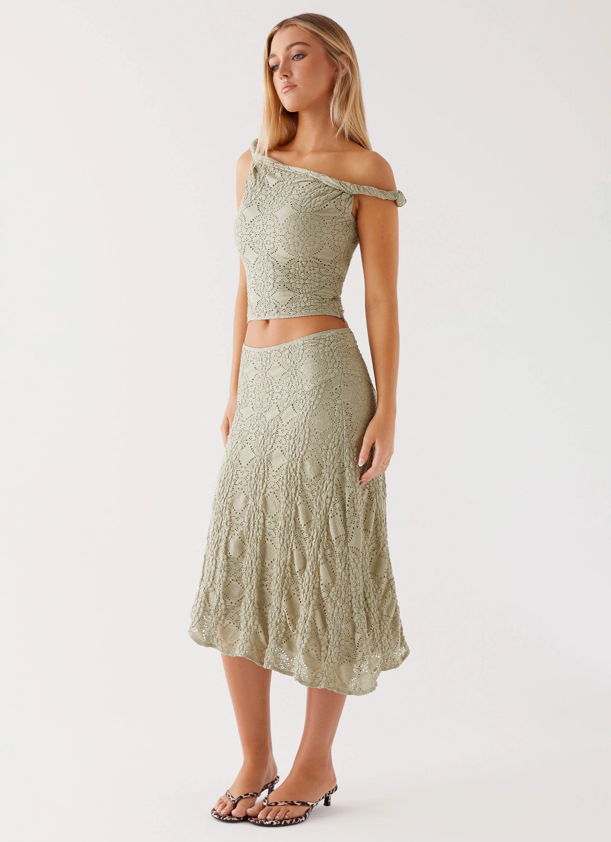 Diamond Sky Top - Sage LayeredNeckline