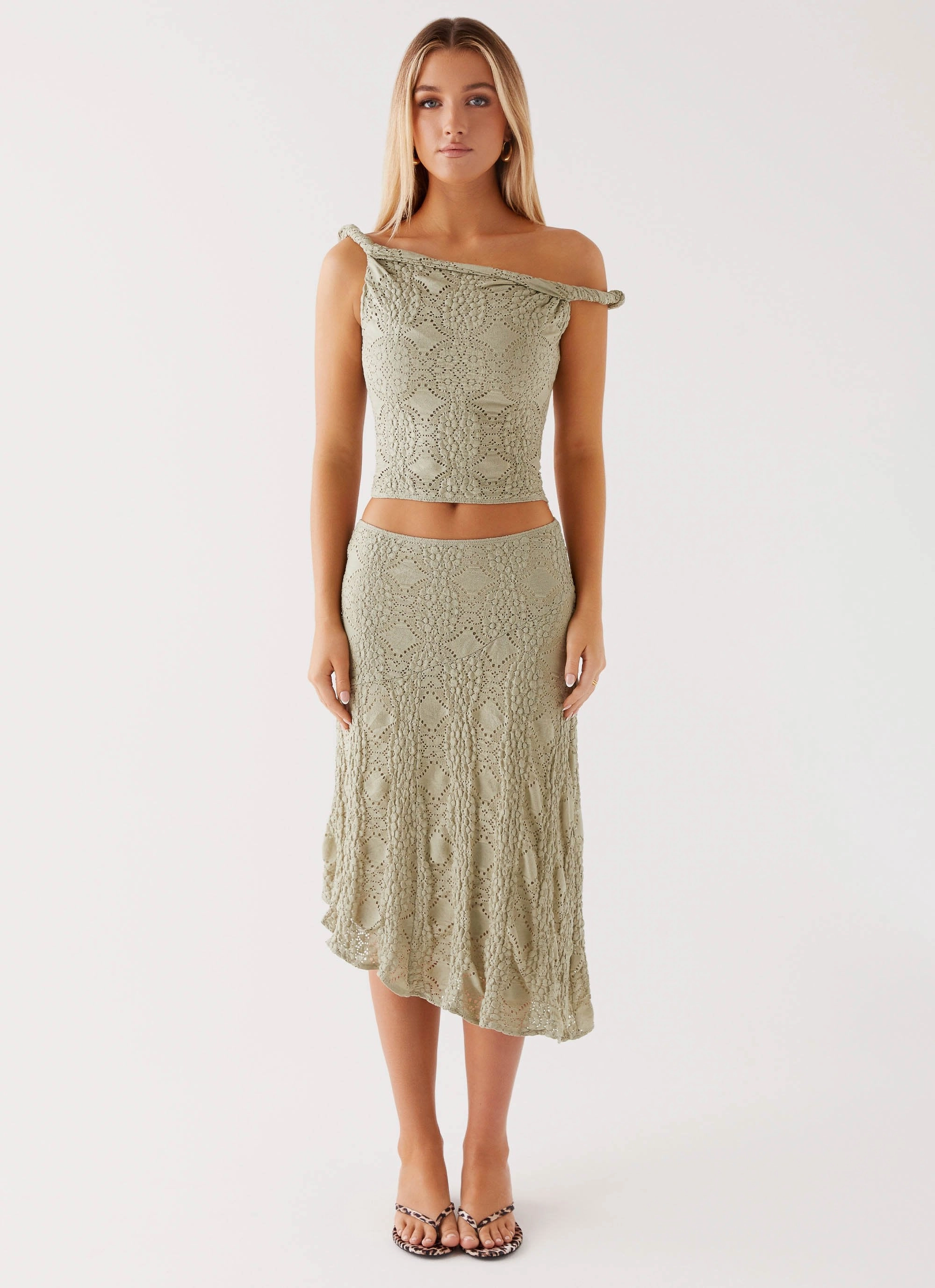 Diamond Sky Top - Sage Fitted Tank