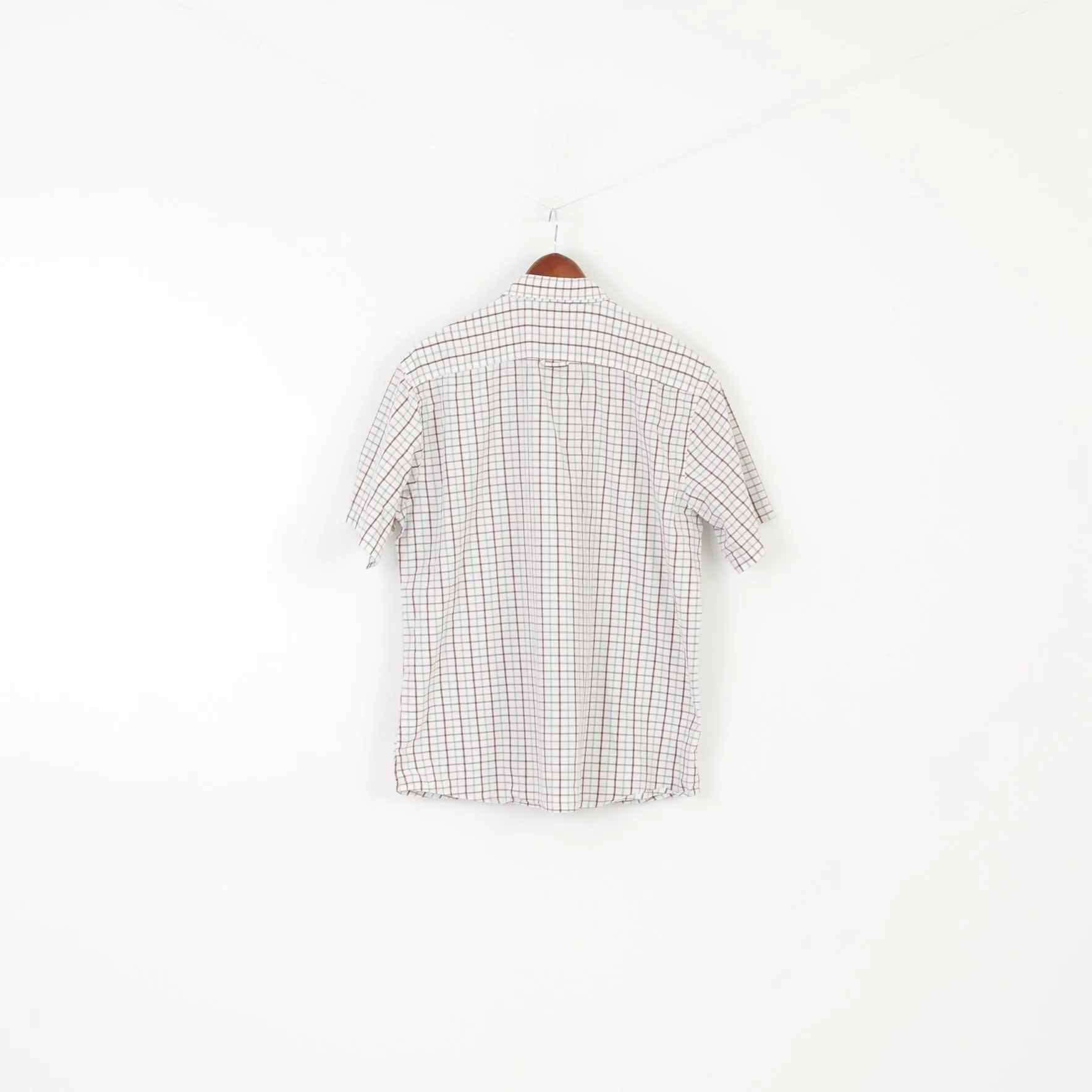 Dickies Men XL Casual Shirt Beige Checkered Cotton Blend Pocket Short Sleeve Top