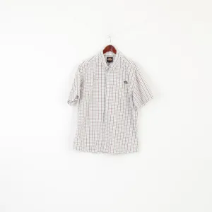 Dickies Men XL Casual Shirt Beige Checkered Cotton Blend Pocket Short Sleeve Top
