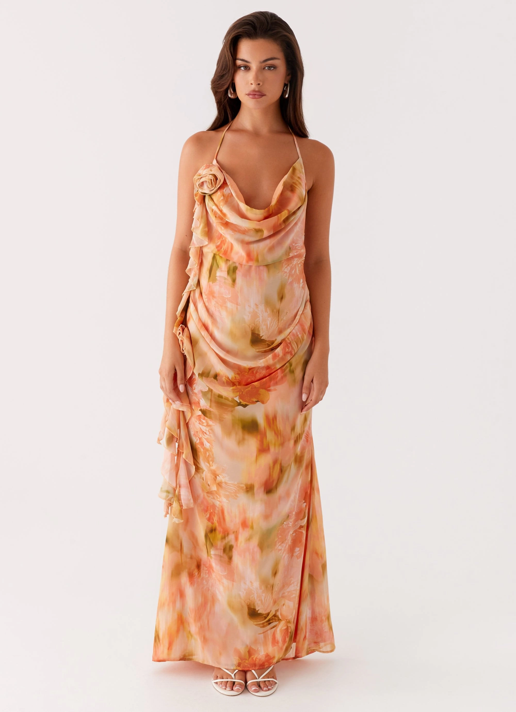 Diedre Rose Strappy Maxi Dress - Sunset Floral Stylish Appearance Eco-friendly