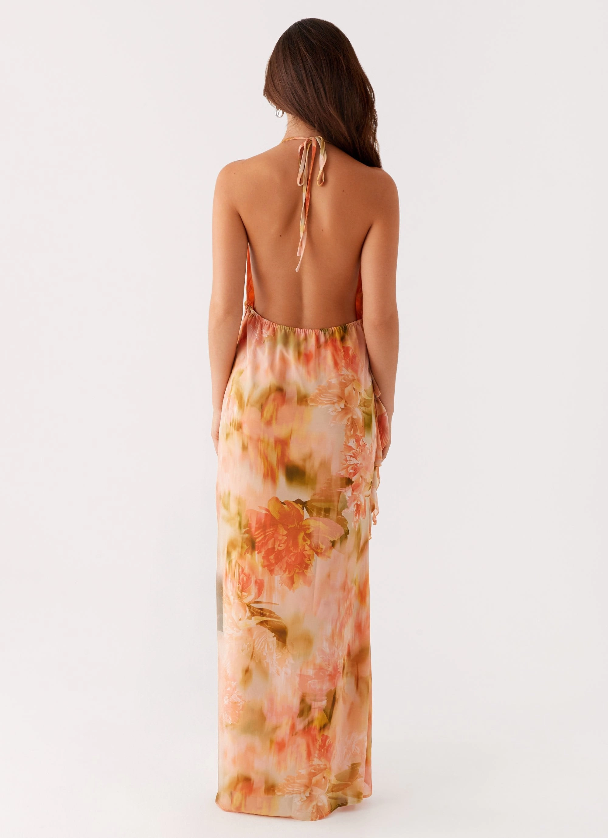 Diedre Rose Strappy Maxi Dress - Sunset Floral Formal Setting