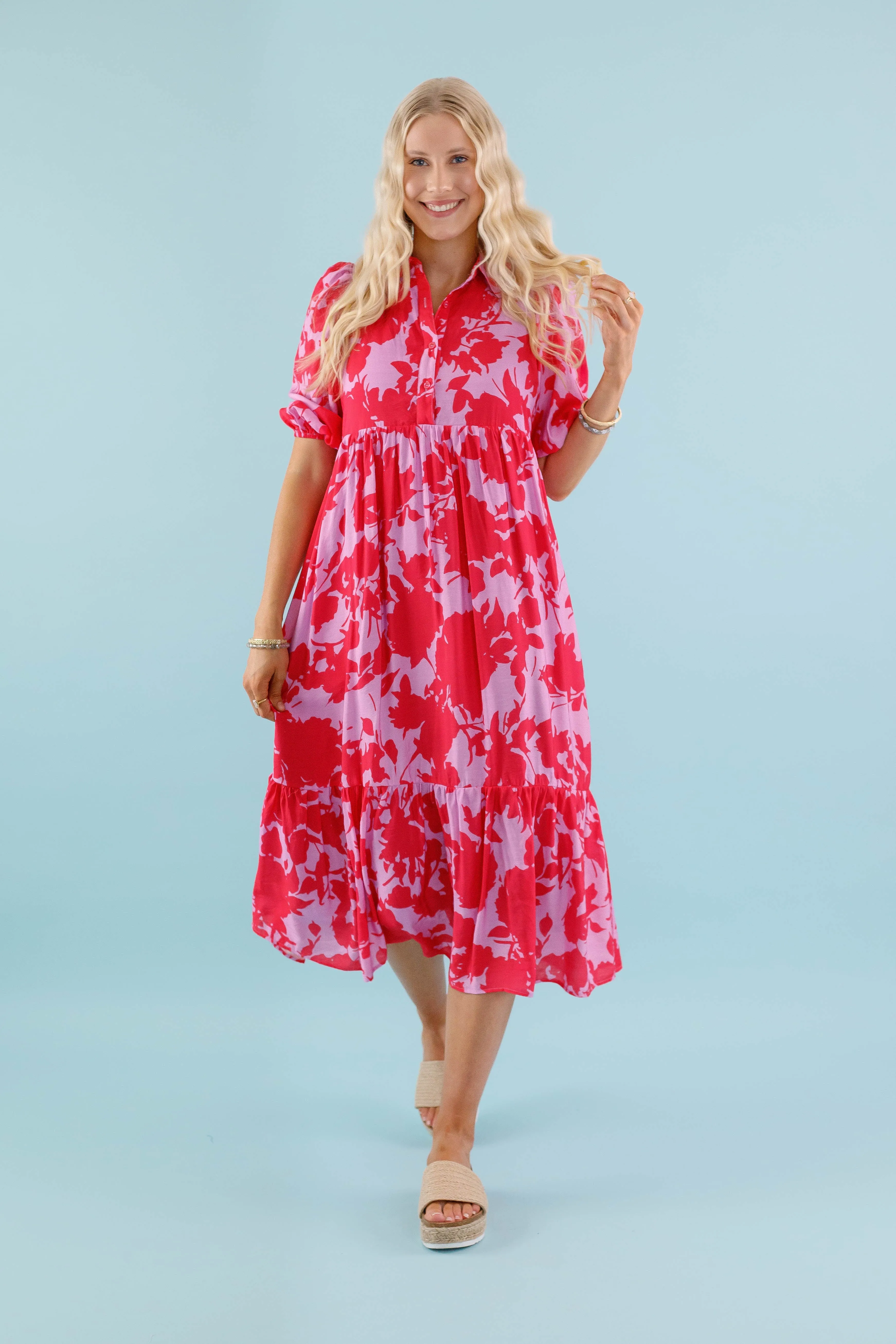 Welcoming Feelings Midi Dress Back-Pocket Sharp Edge