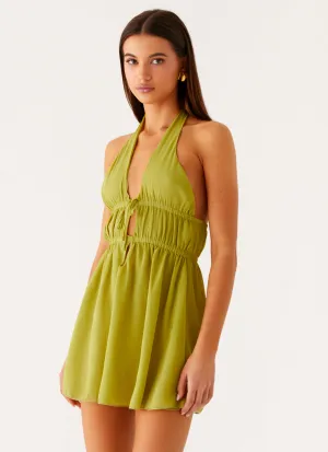 Dione Halter Mini Dress - Citrus Chic casual Chill Comfort