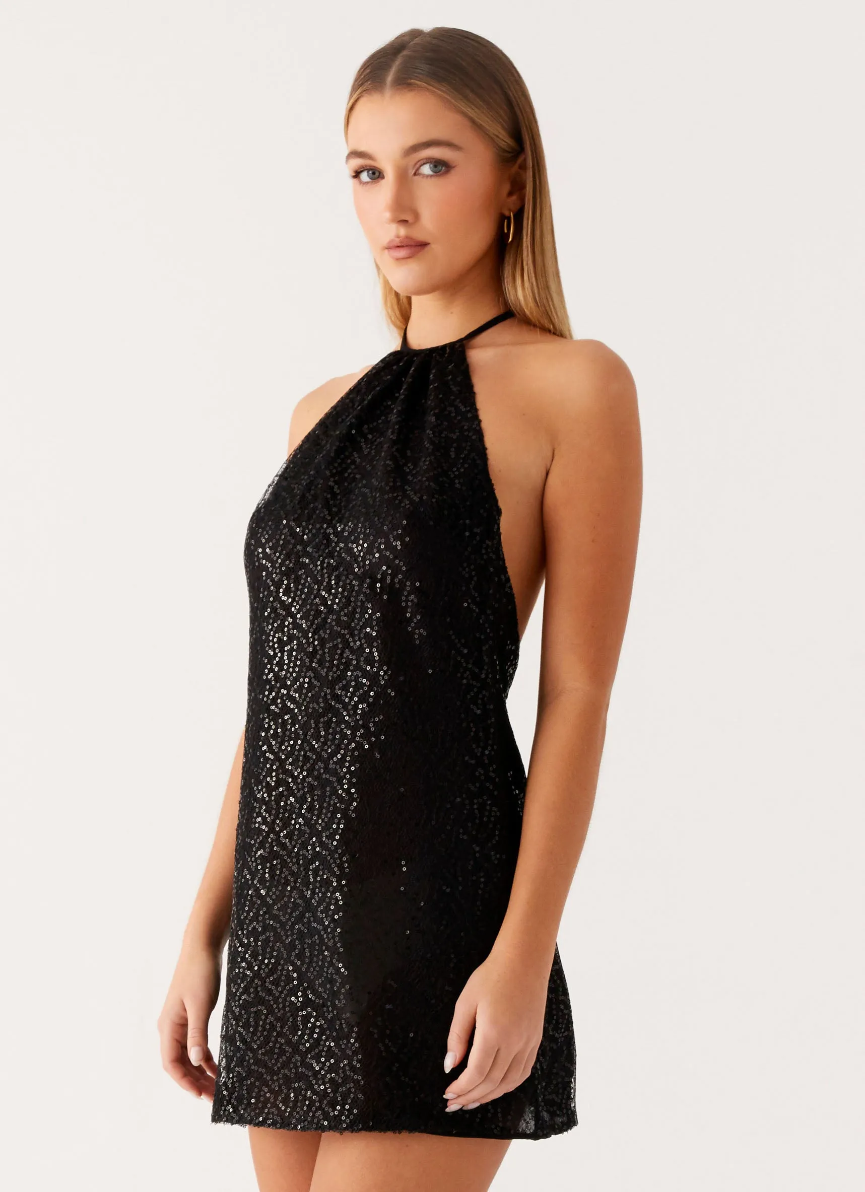 Kingdom Sequin Mini Dress - Black Fresh Look