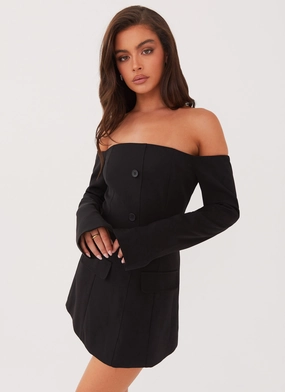 Dominique Blazer Mini Dress - Black Classic Layer