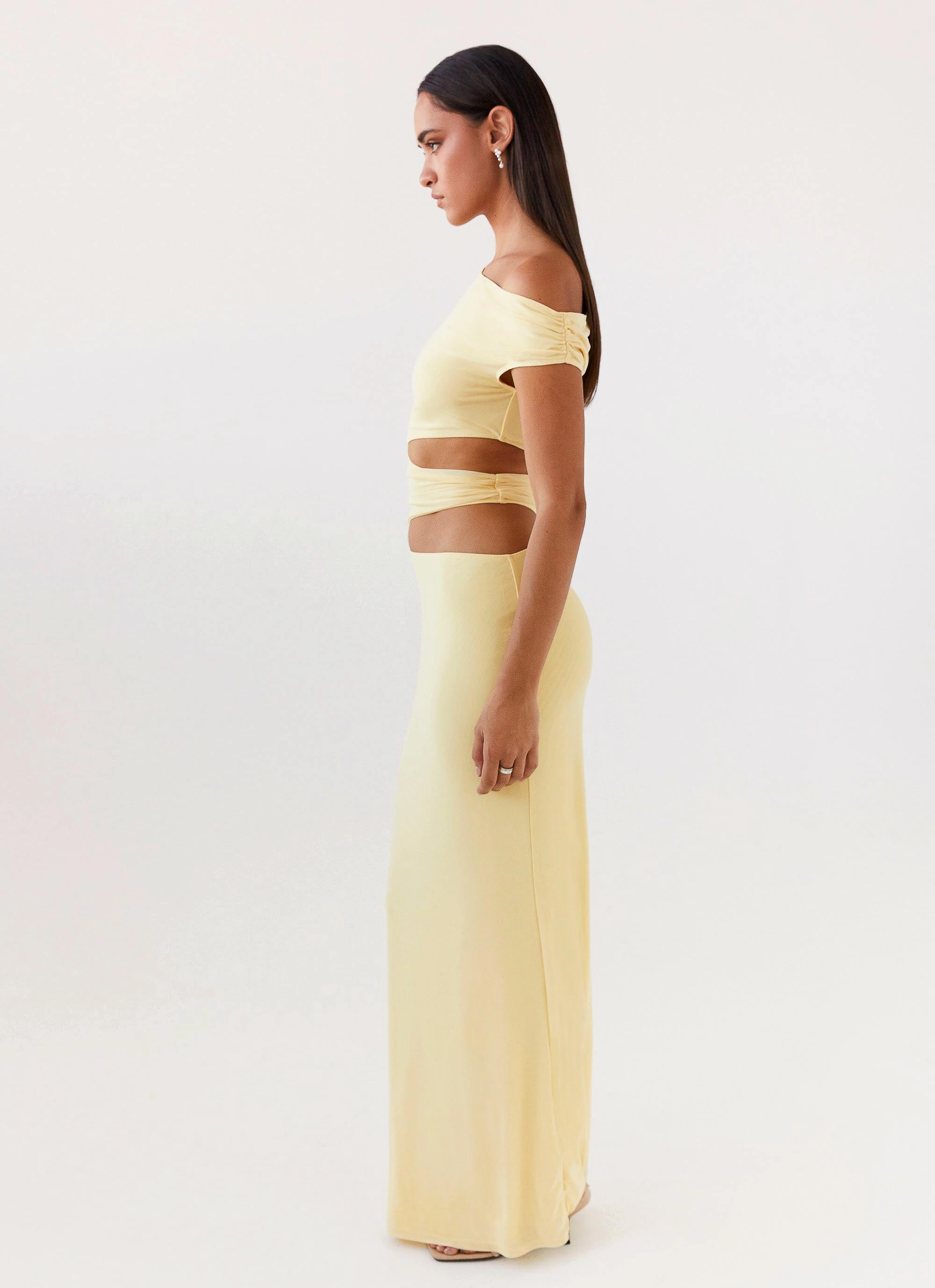 Repair-Friendly Daily Style Margot One Shoulder Maxi Dress - Yellow