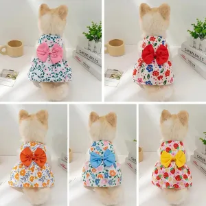 Dog Princess Dress with Bowknot | Summer Cute Puppy Skirt