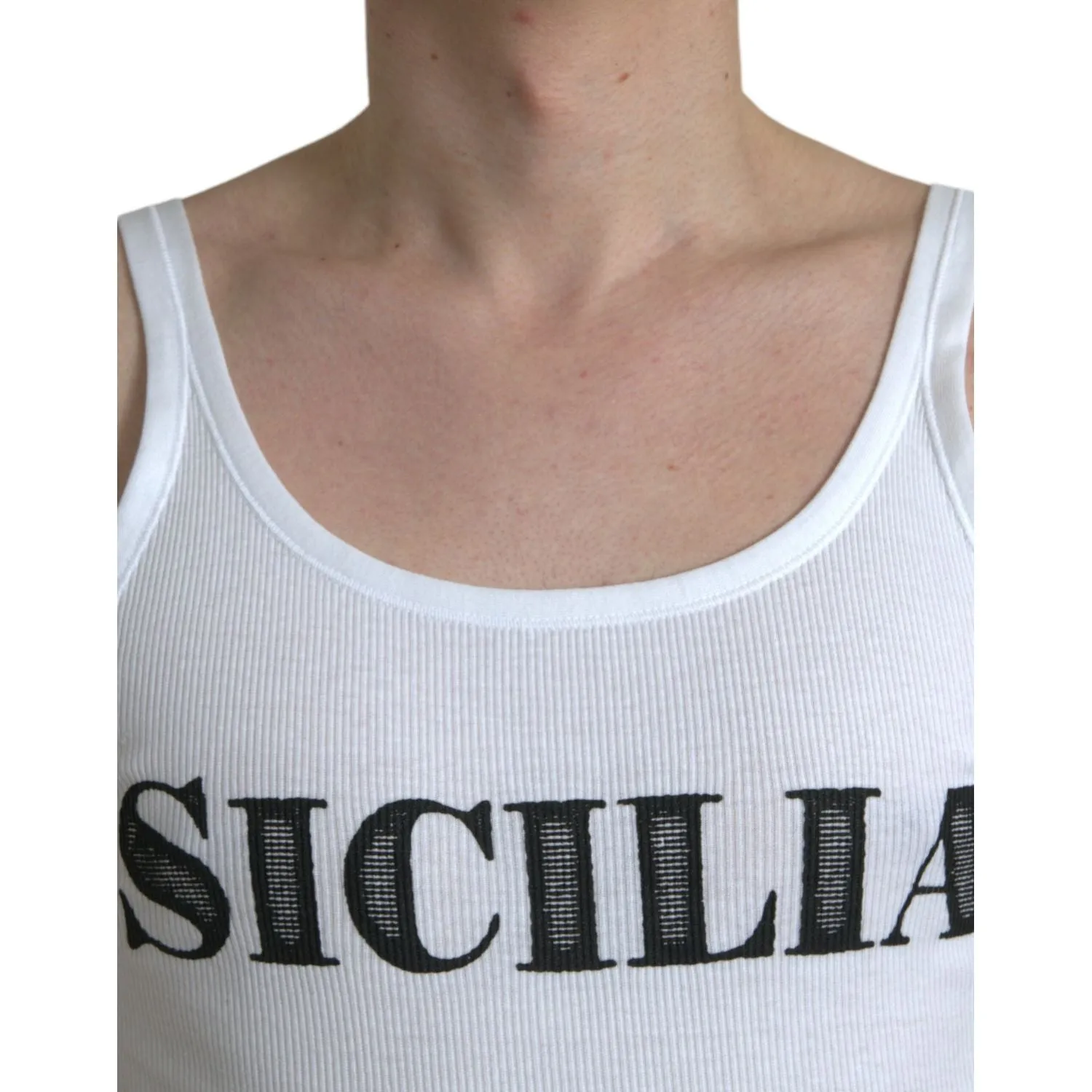 Dolce & Gabbana Elegant White Cotton Tank T-Shirt