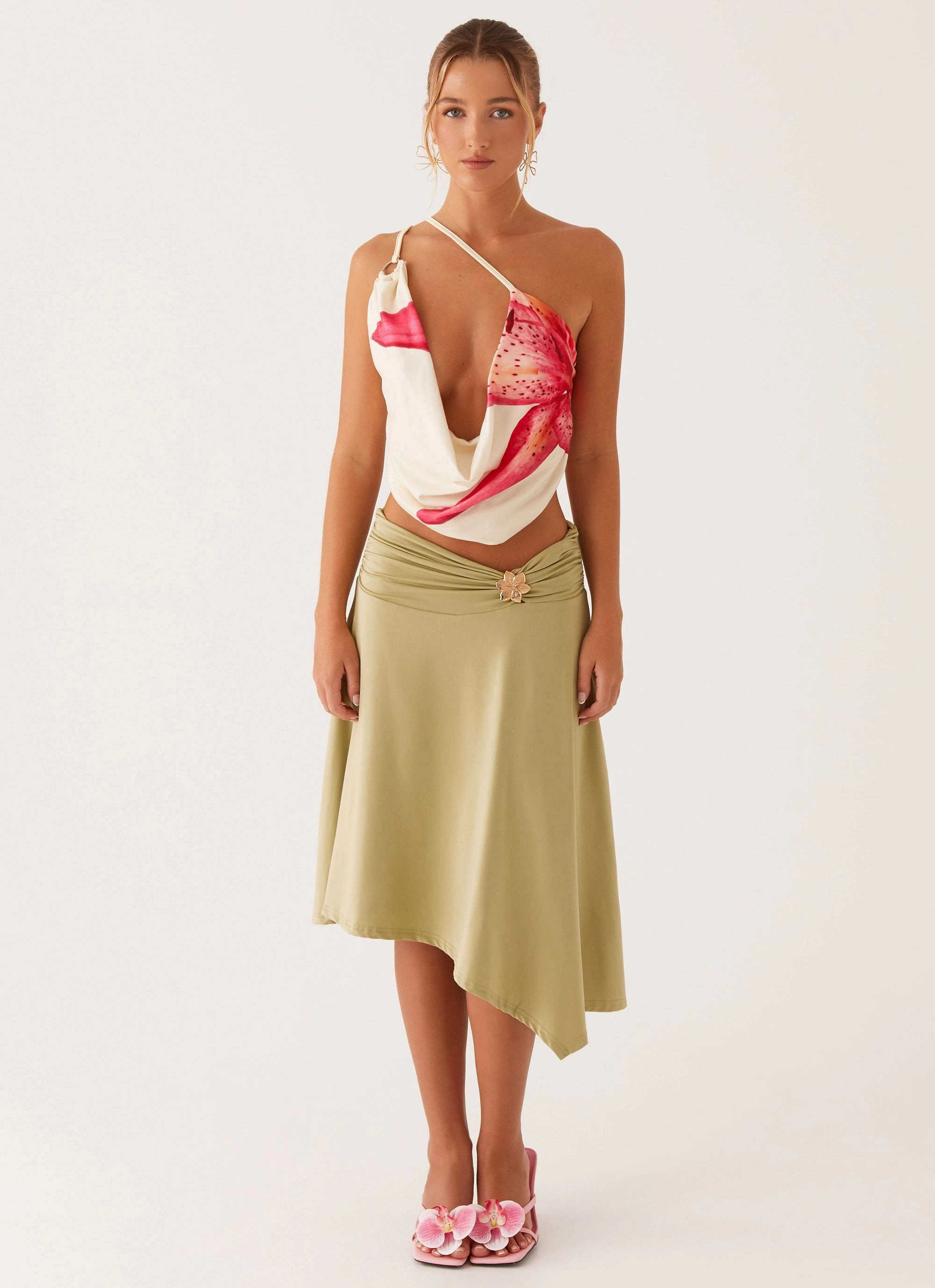 Layer Ready Stain Repellent Coating Dolly Midi Skirt - Green