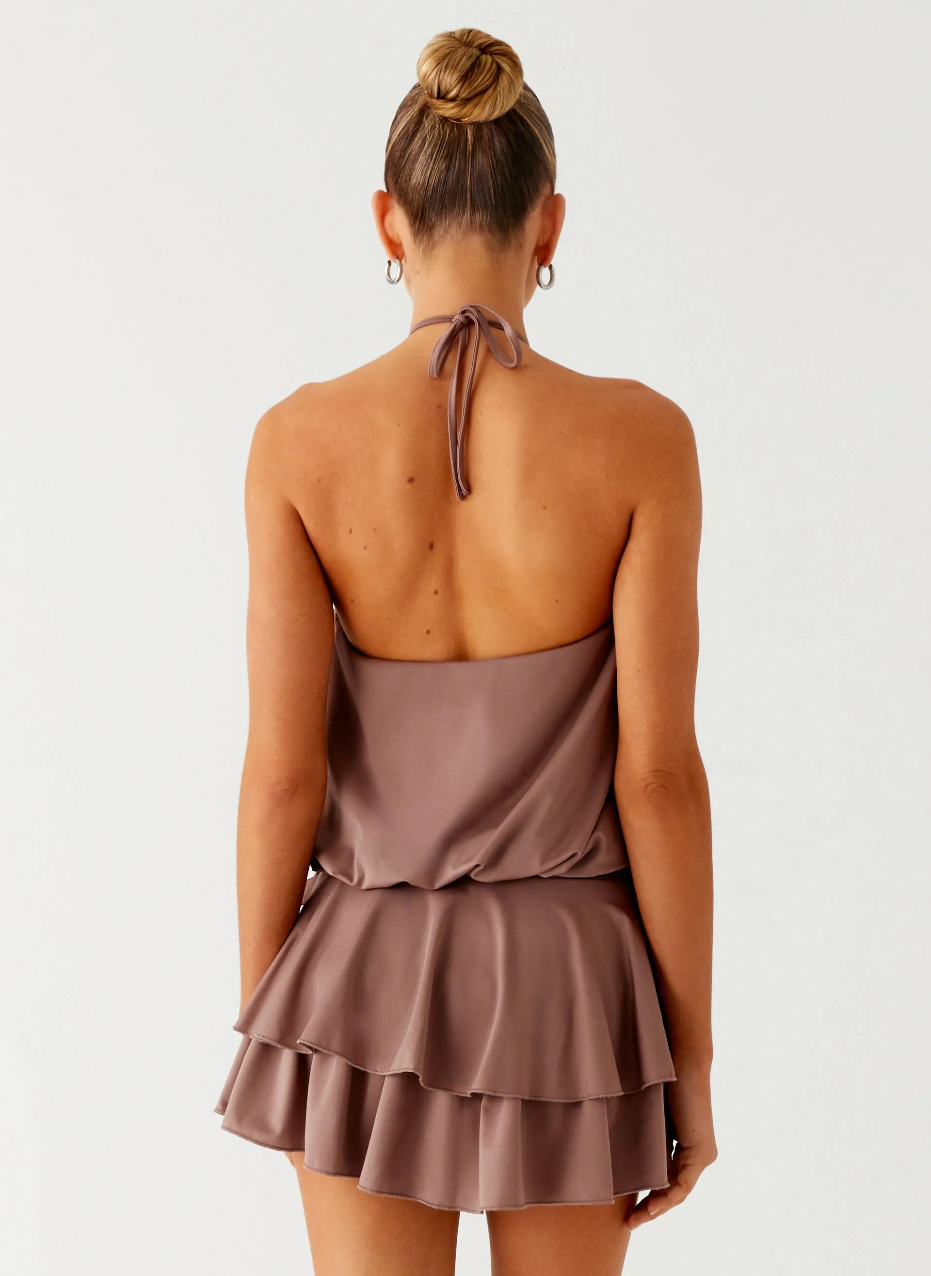 Smooth Mood Dopamine Belt Mini Dress - Taupe