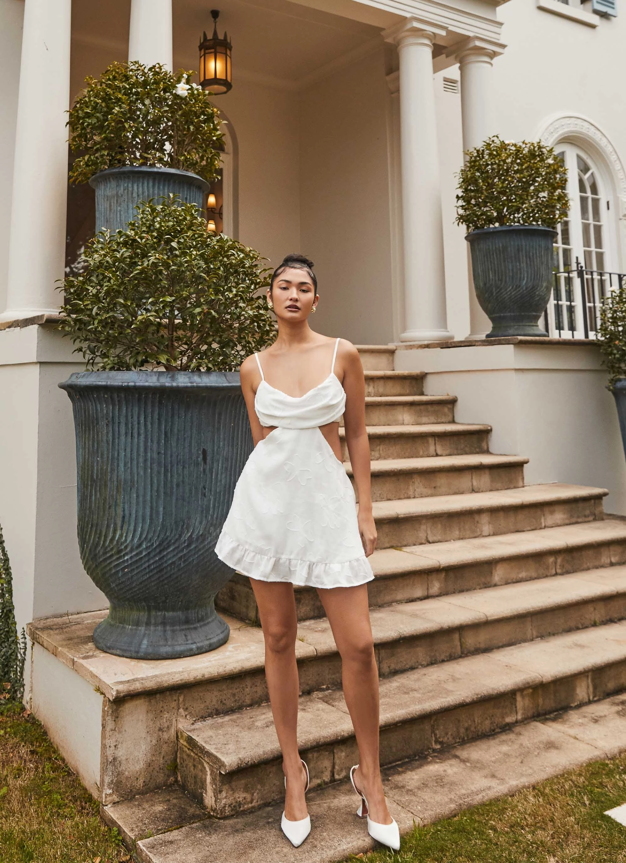 Dorothea Mini Dress - White Soft Layers