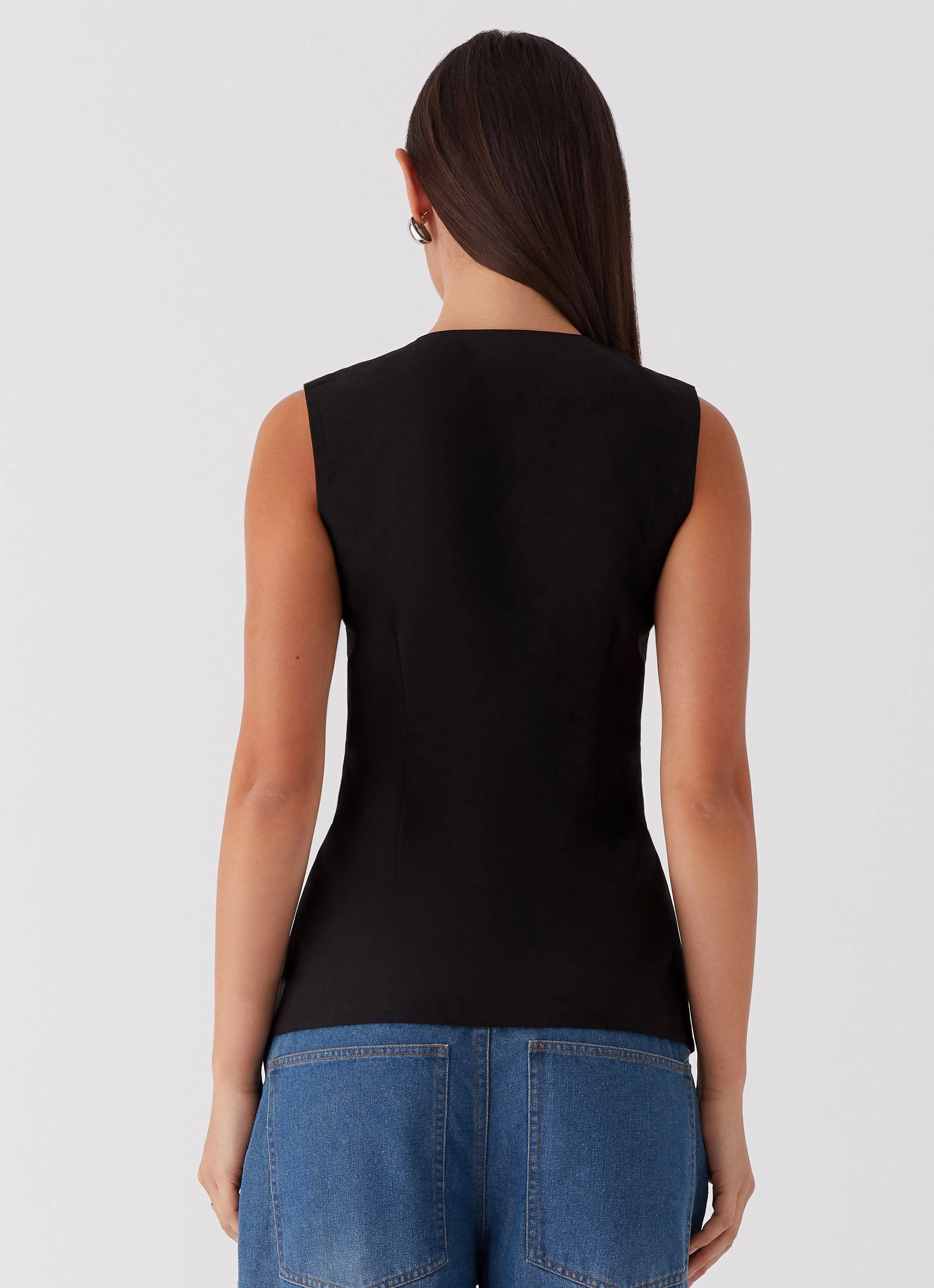 Dottie Tie Top - Black GarmentWashed Texture