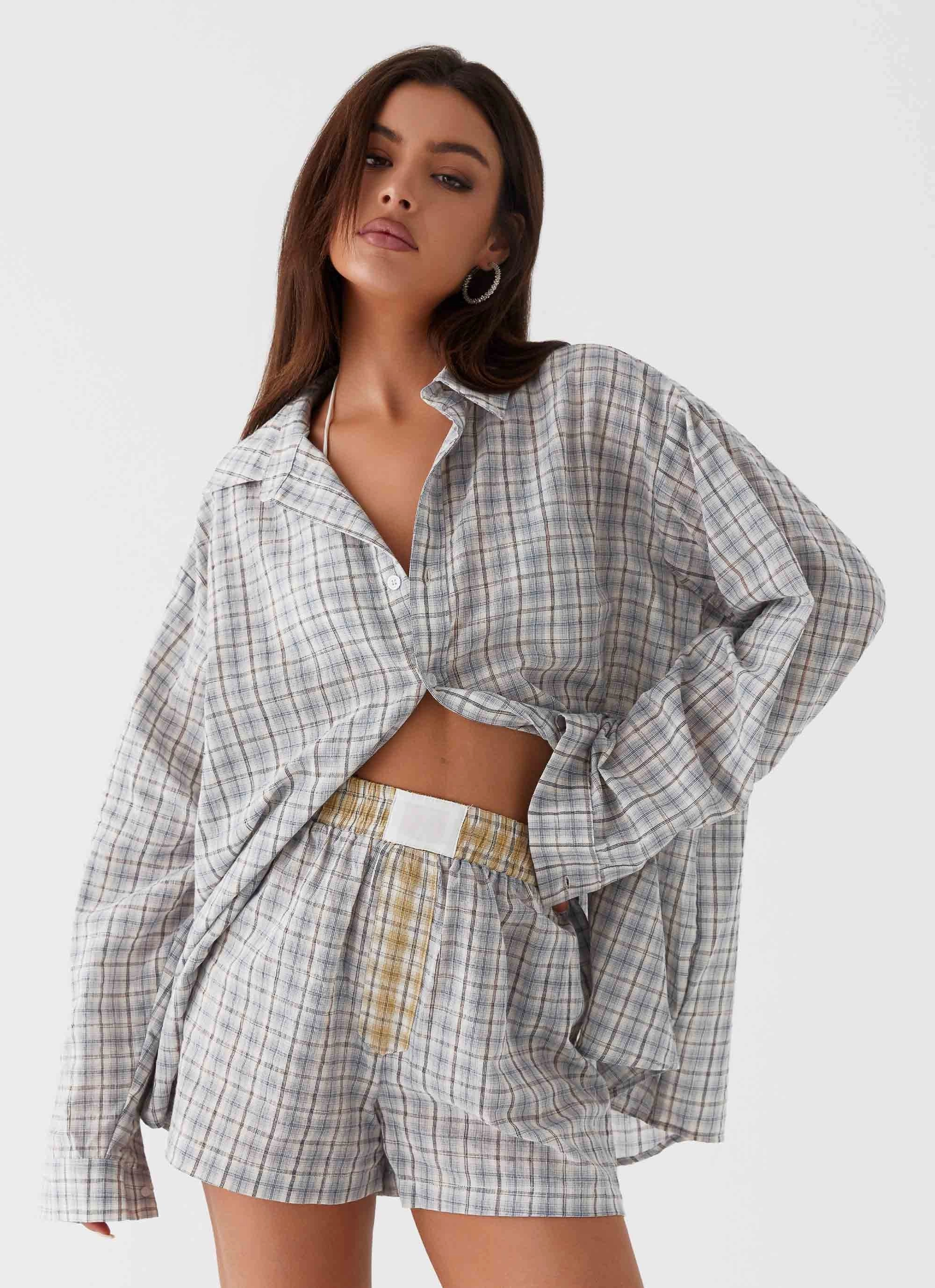 Harley Boxers - Grey Check Smooth Finish