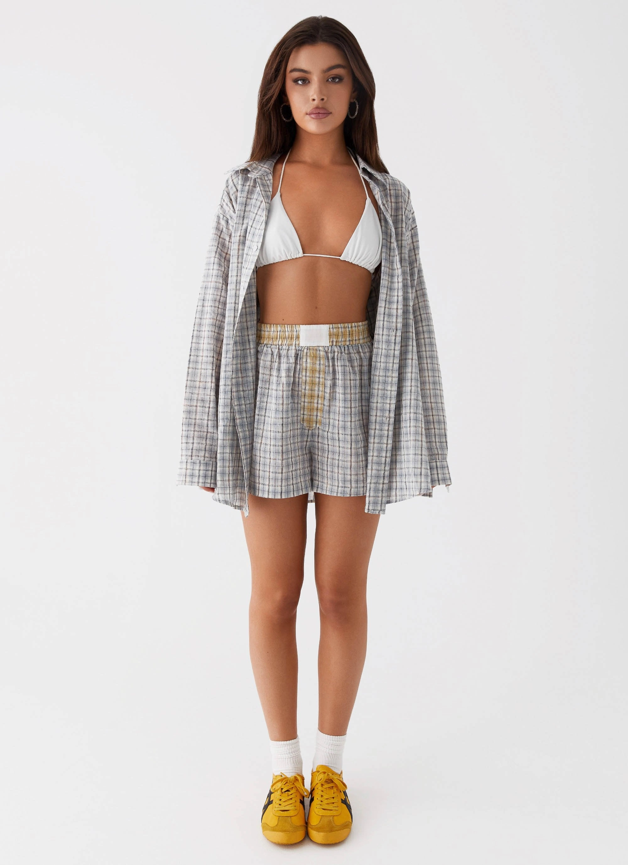 Long Sleeves Harley Boxers - Grey Check