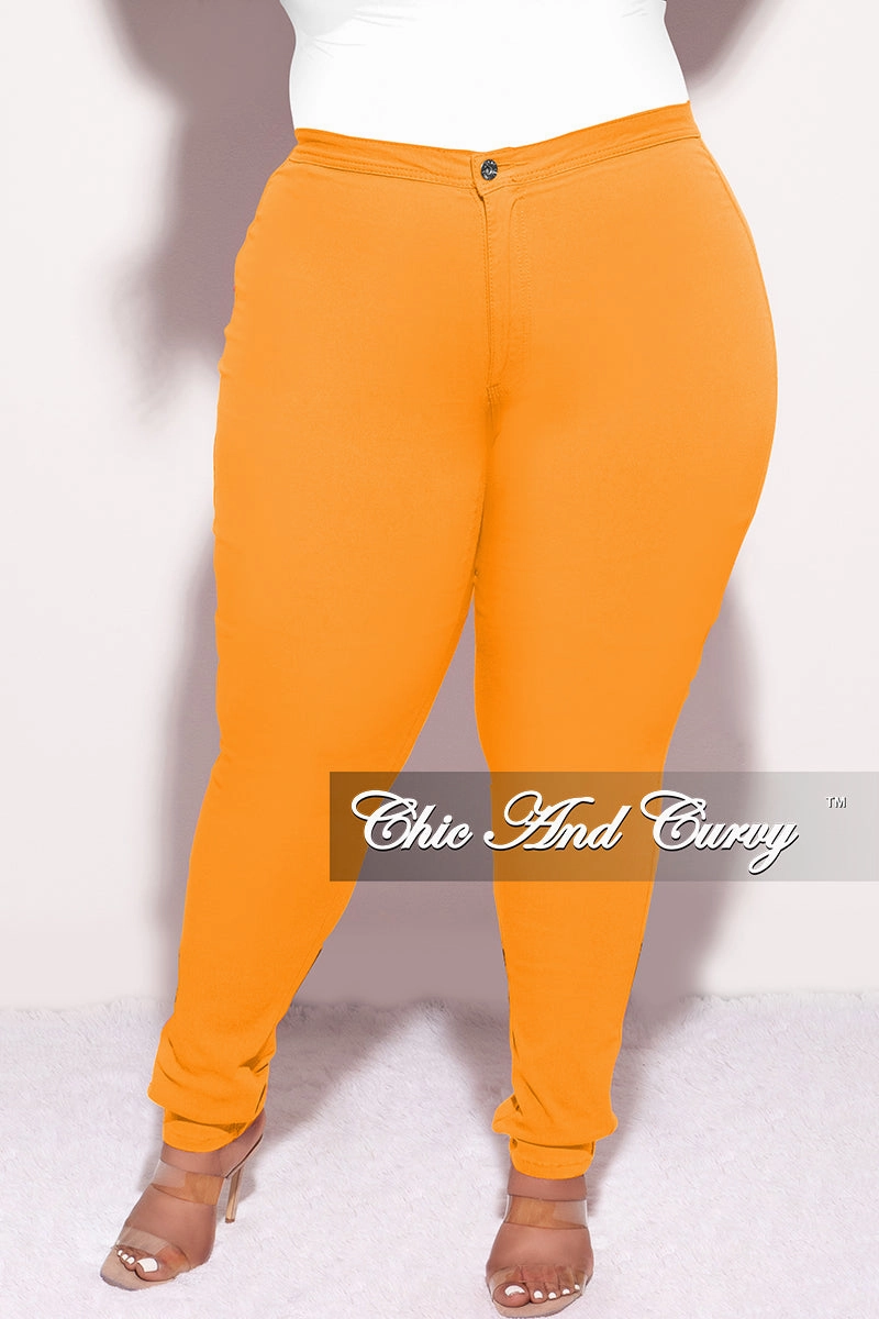 Final Sale Plus Size Jeans in Neon Orange (Jeans Only) SustainableManufacturing