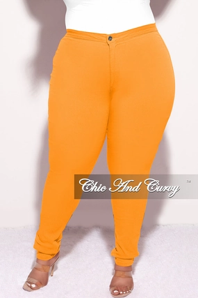 Final Sale Plus Size Jeans in Neon Orange (Jeans Only) SustainableManufacturing