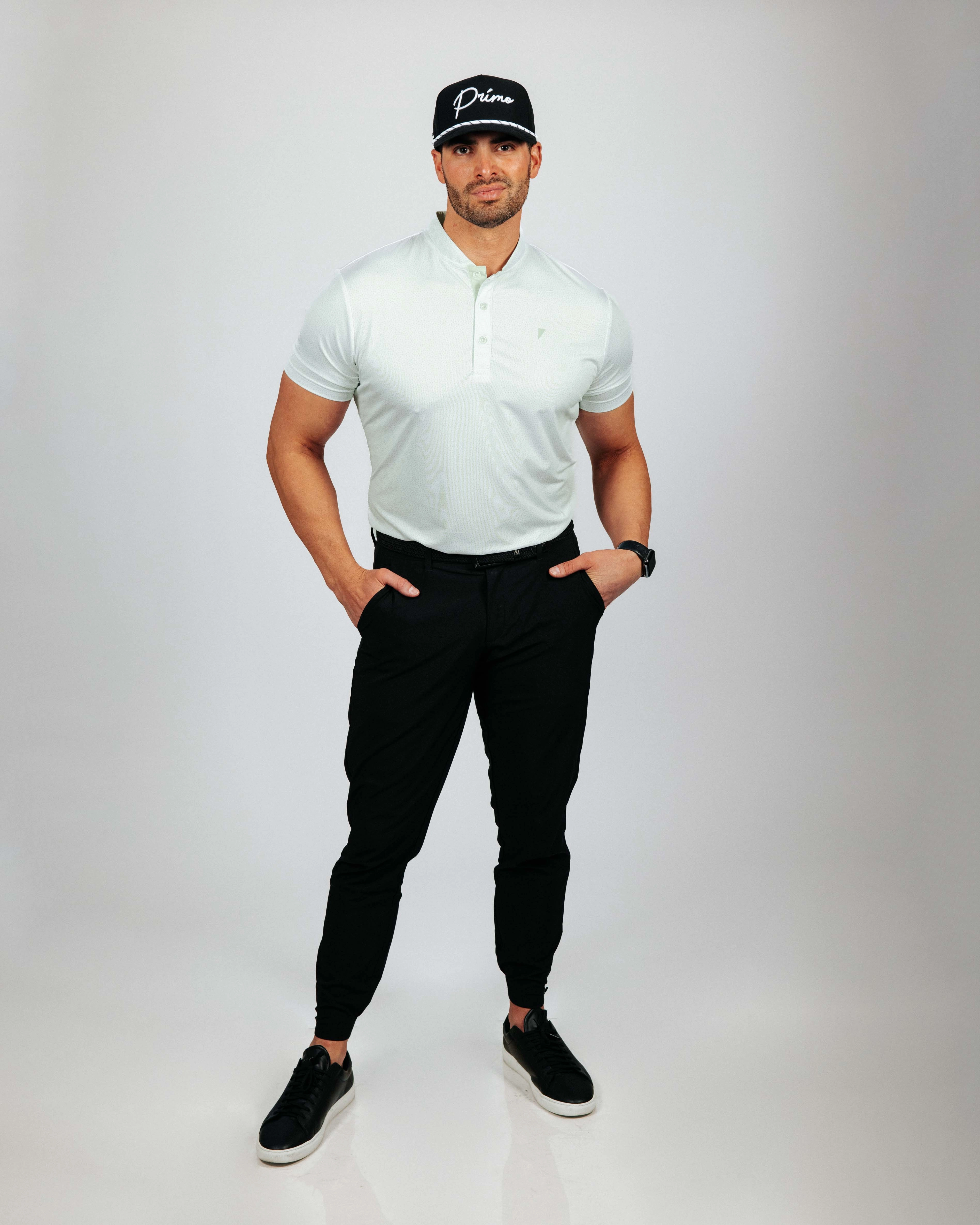 EcoDyeProcess Loose Sweater Mint Pebble Blade Collar Polo
