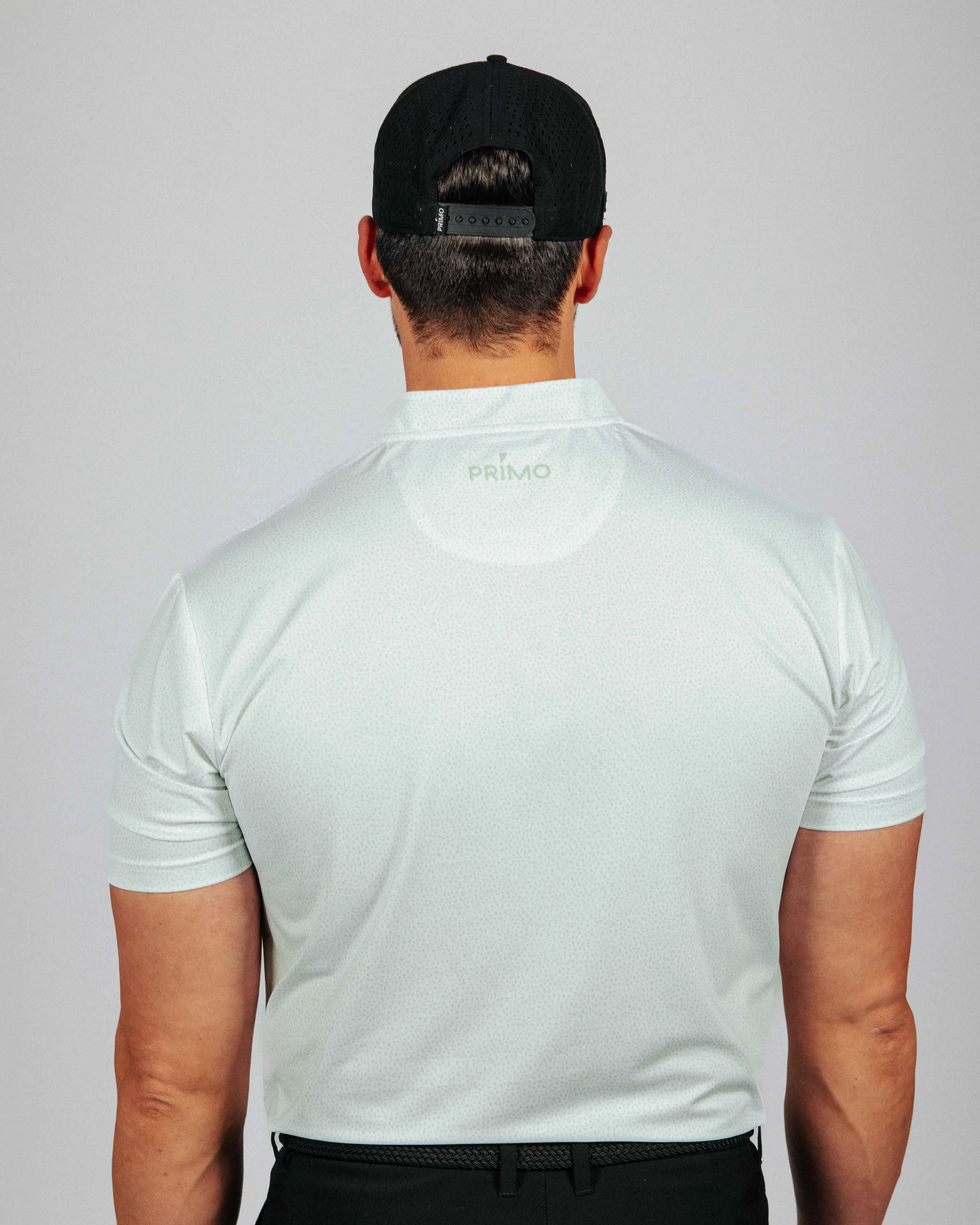 Mint Pebble Blade Collar Polo AdjustableHem VNeck Style