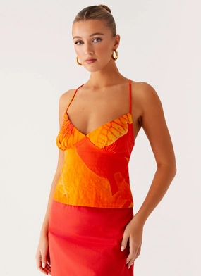 StretchKnit Sangria Top - Serene Orange