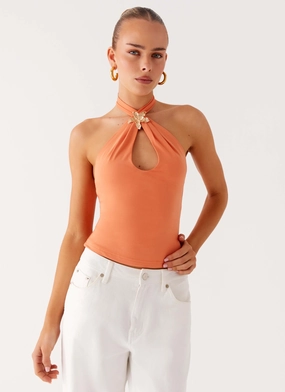 Multi Directional Mobility Kirra Halter Top - Peach