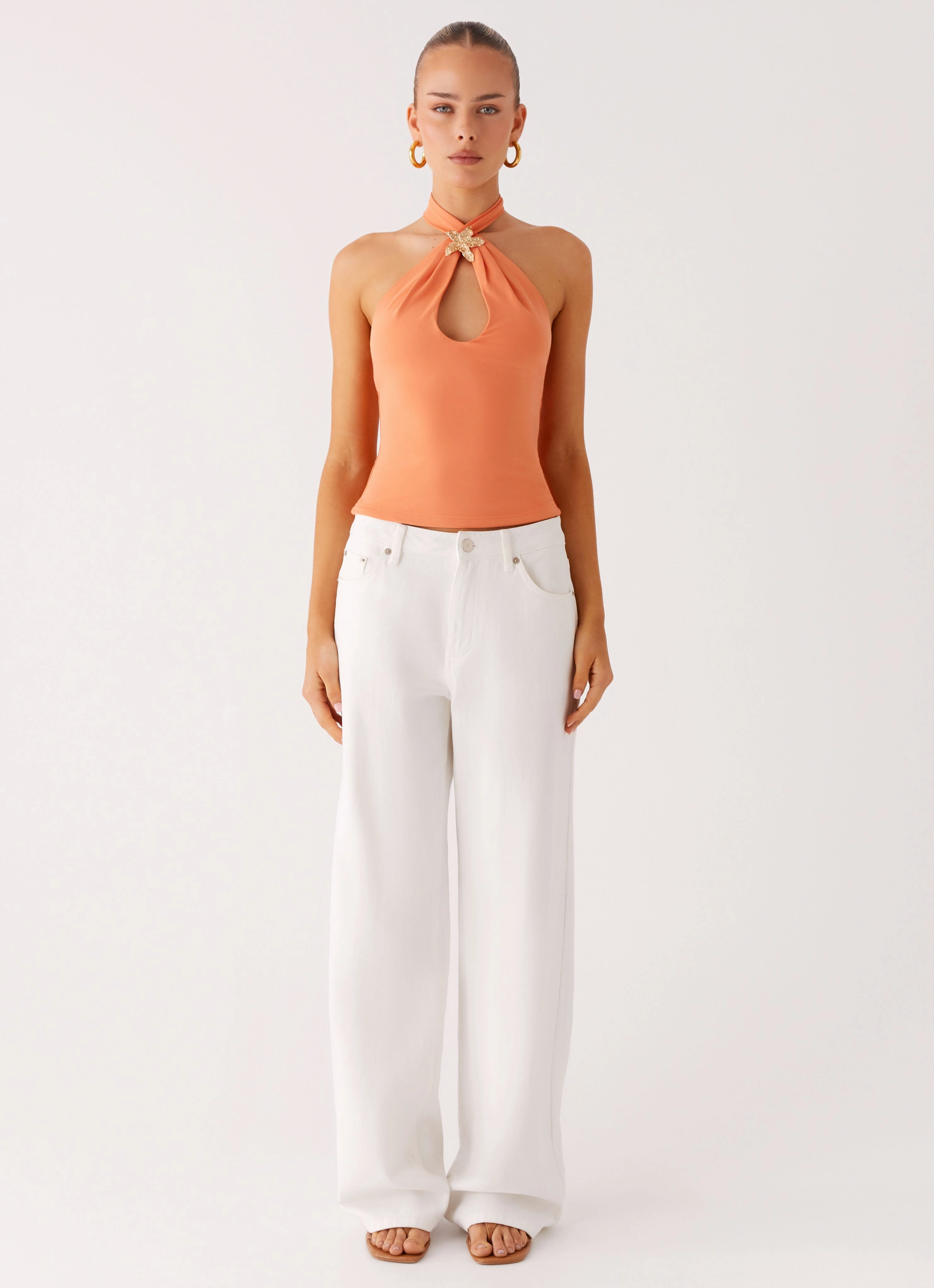 Quick-Dry Kirra Halter Top - Peach