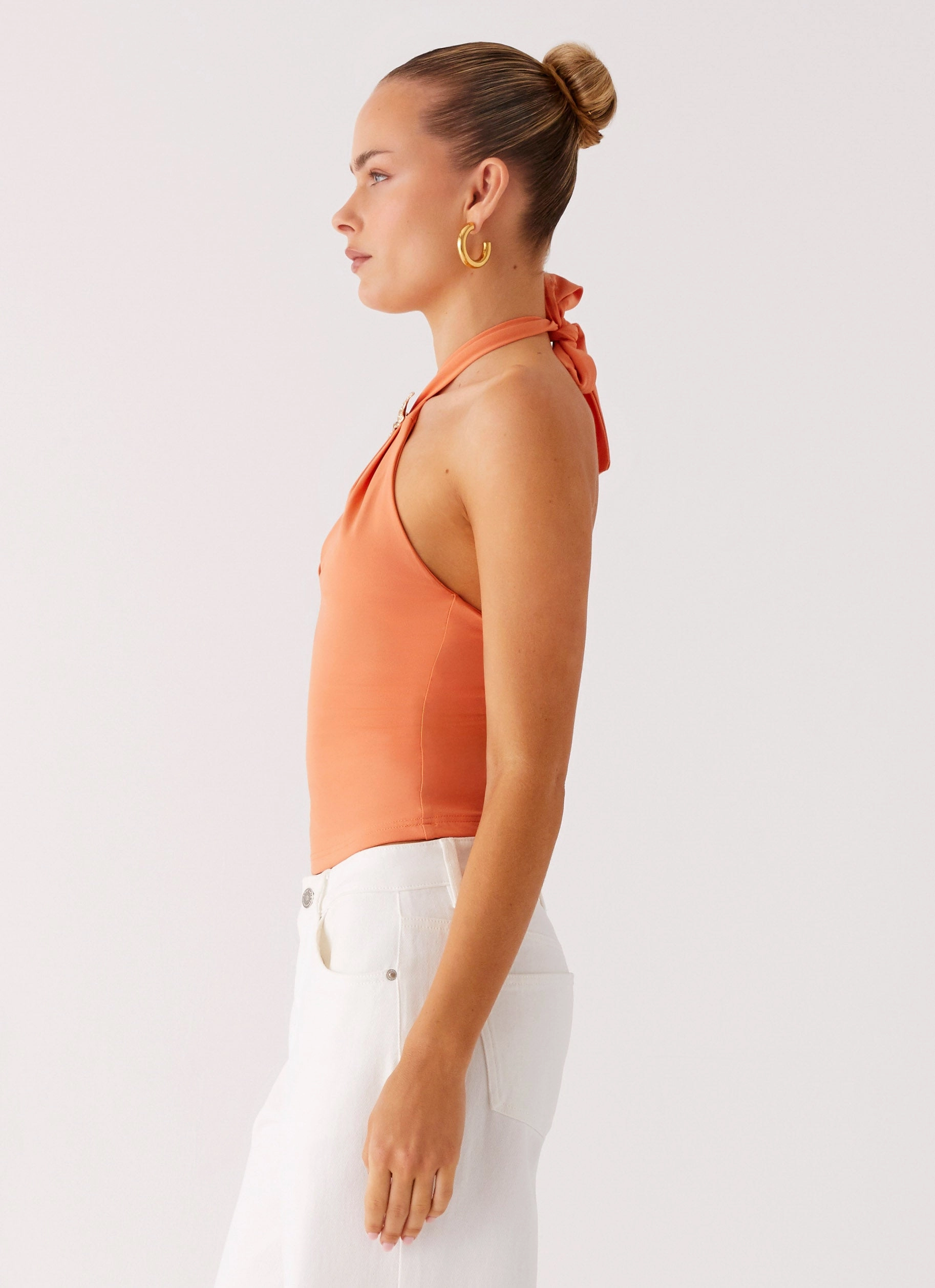 Kirra Halter Top - Peach Light Fabric ShockAbsorbing