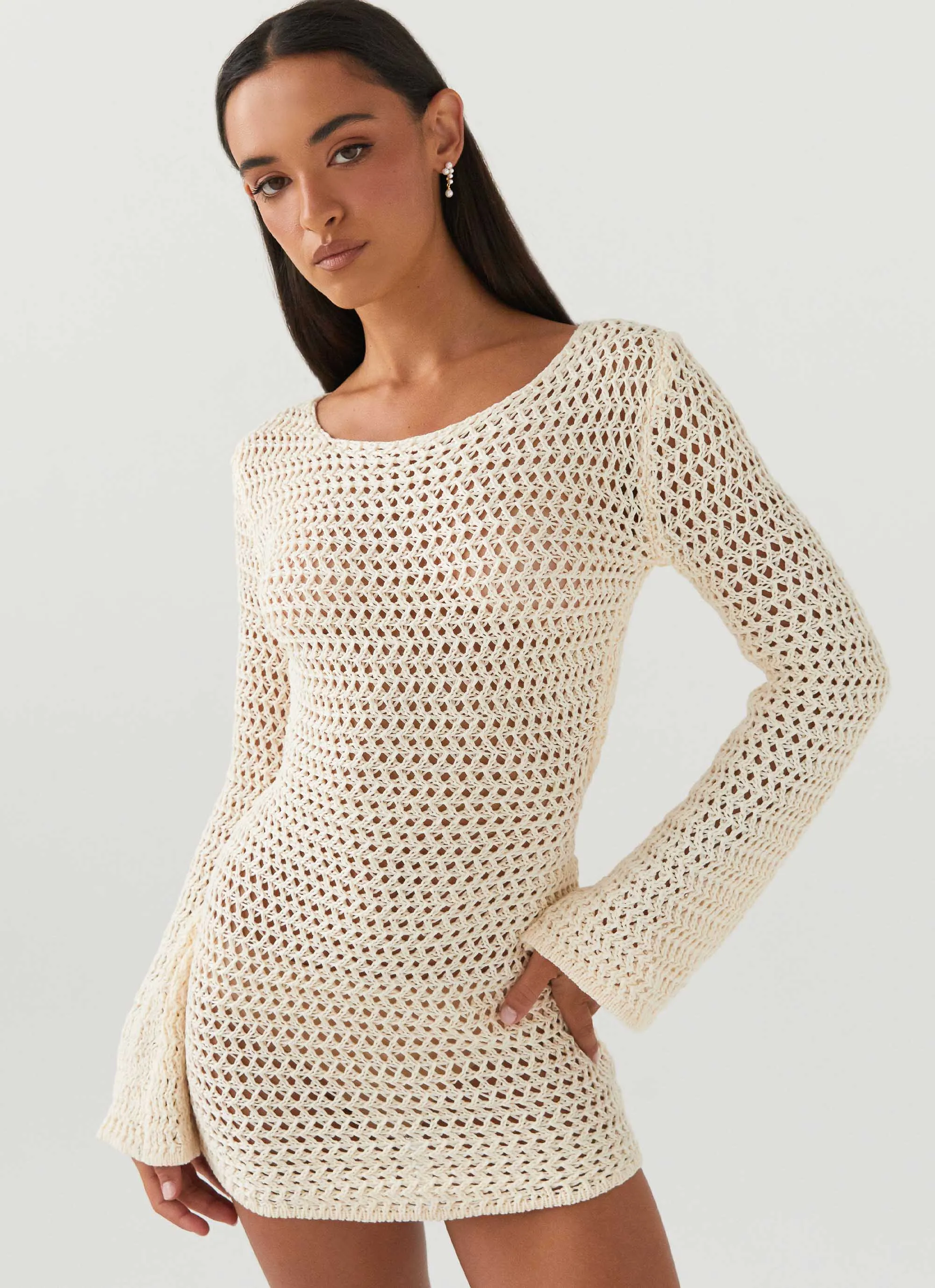 Down For The Ride Crochet Mini Dress - Ivory Polished Style