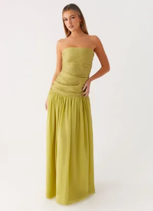 Dreamer Maxi Dress - Lime Zest Open Design