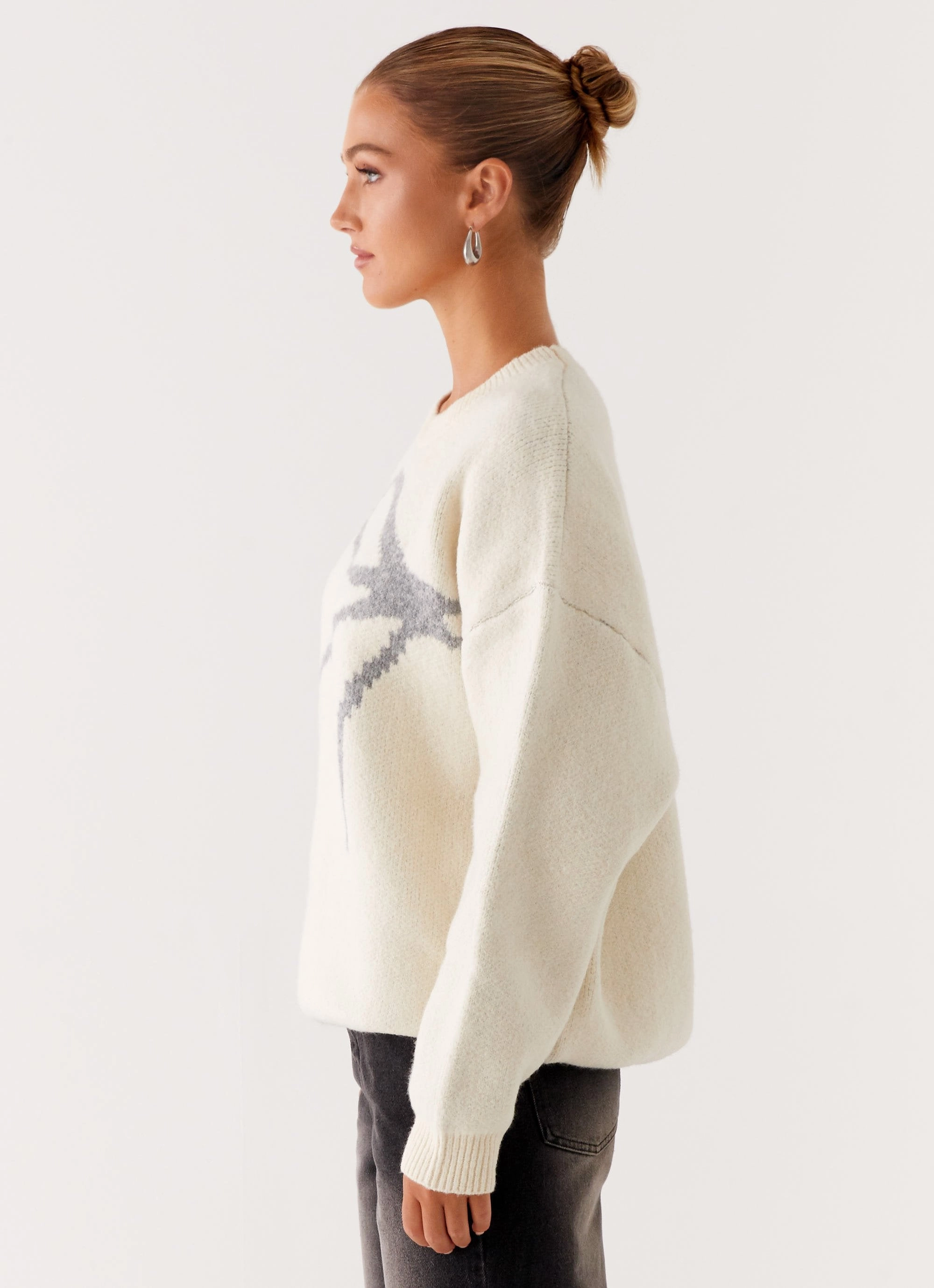 Fade Resistant Exterior Dreamwood Knit Sweater - Ivory