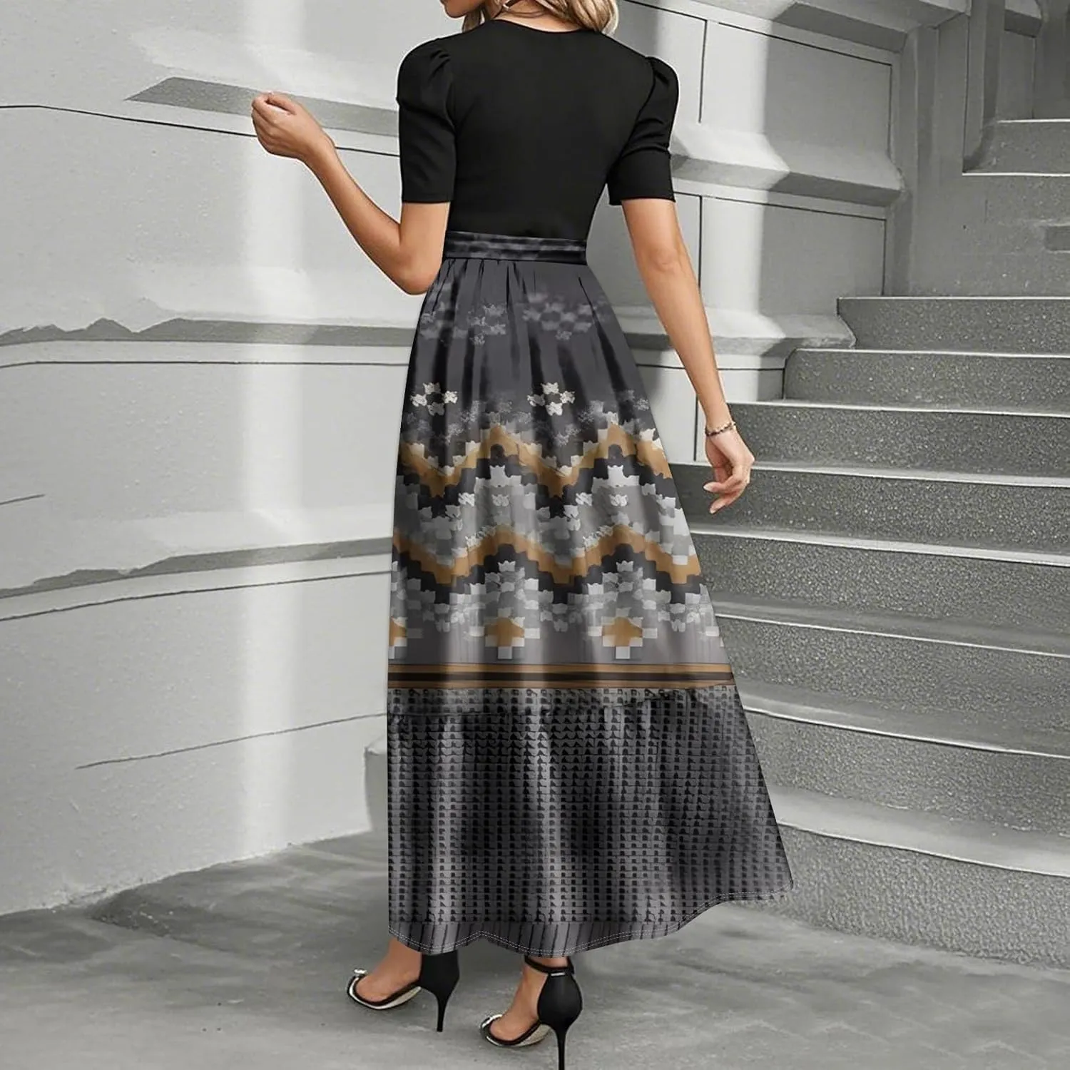 Dresses for Women 2025 Elegant Classy Summer Empire Waist Short Sleeve A Line Work Dress Wedding Guest Wrap Sundress