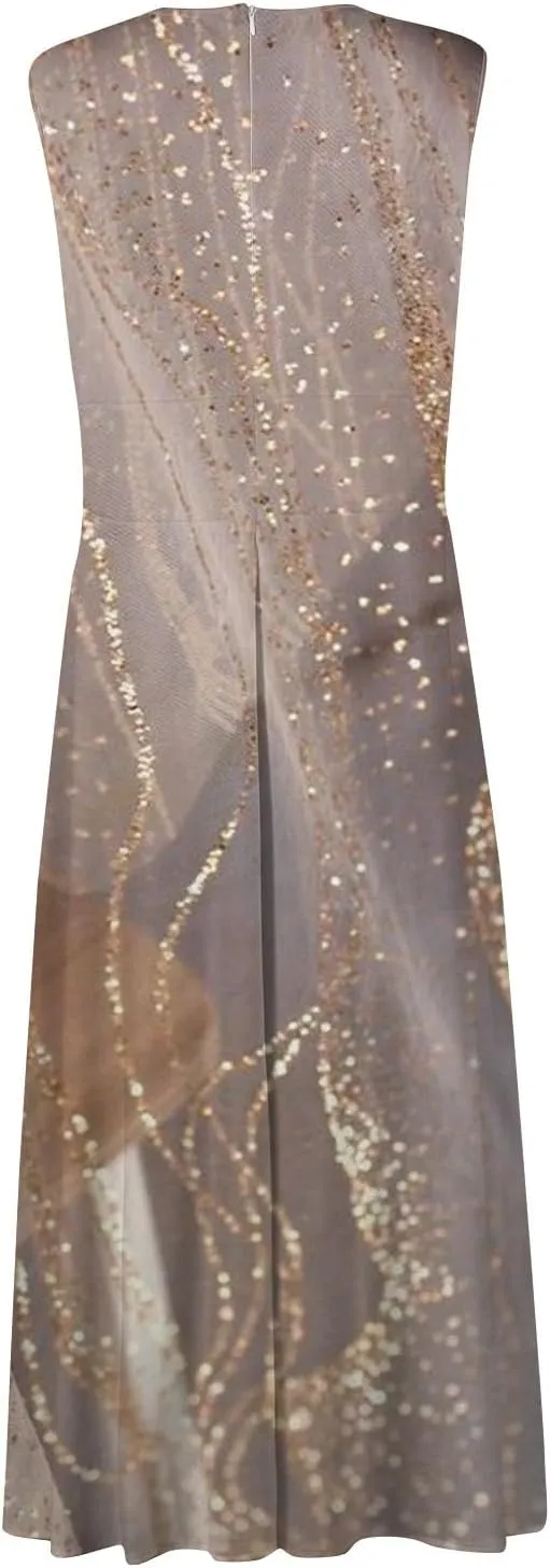 Dresses for Women 2025 Flowy Ruched Wrap V Neck Boho Sundresses Sleeveless Floral Printed Maxi Dress Beach Dresses