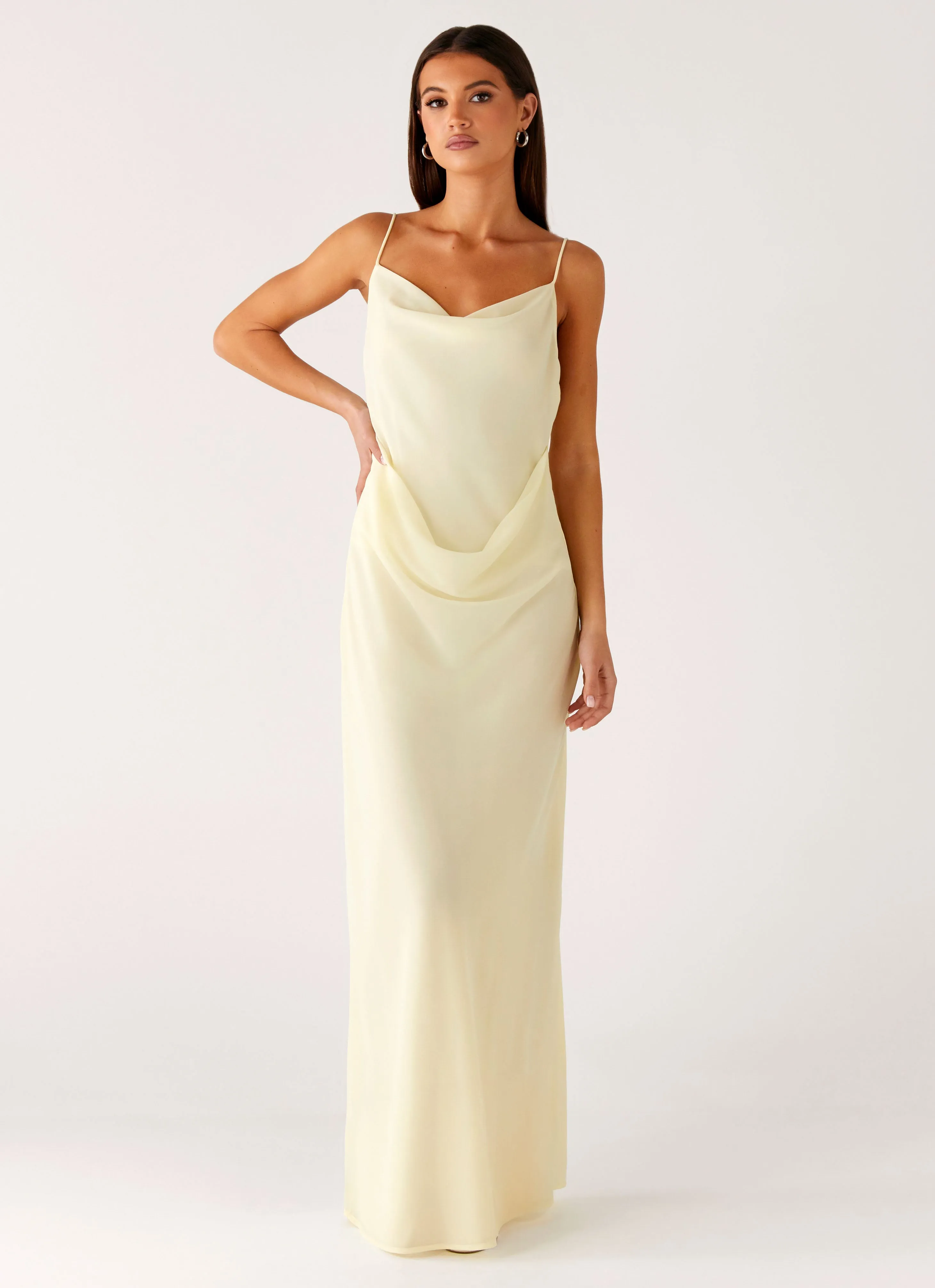 Oliana Maxi Dress - Yellow Pure Lines