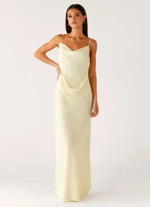 Oliana Maxi Dress - Yellow Pure Lines