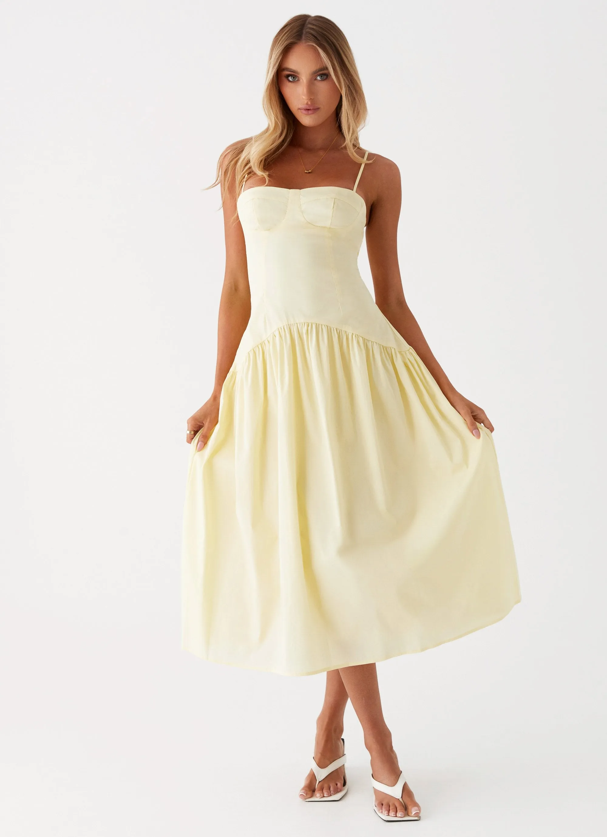Smooth Layers Yvette Corset Midi Dress - Yellow