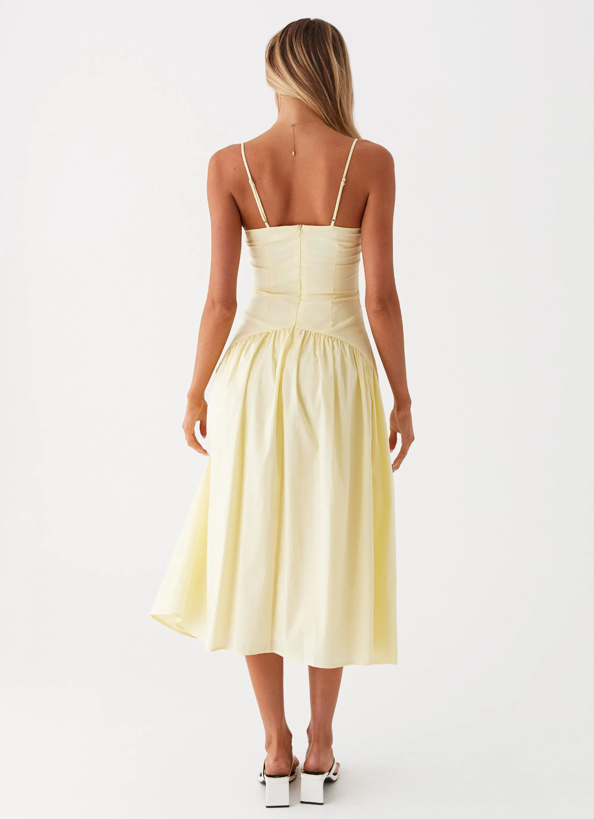 Festival-Ready Yvette Corset Midi Dress - Yellow