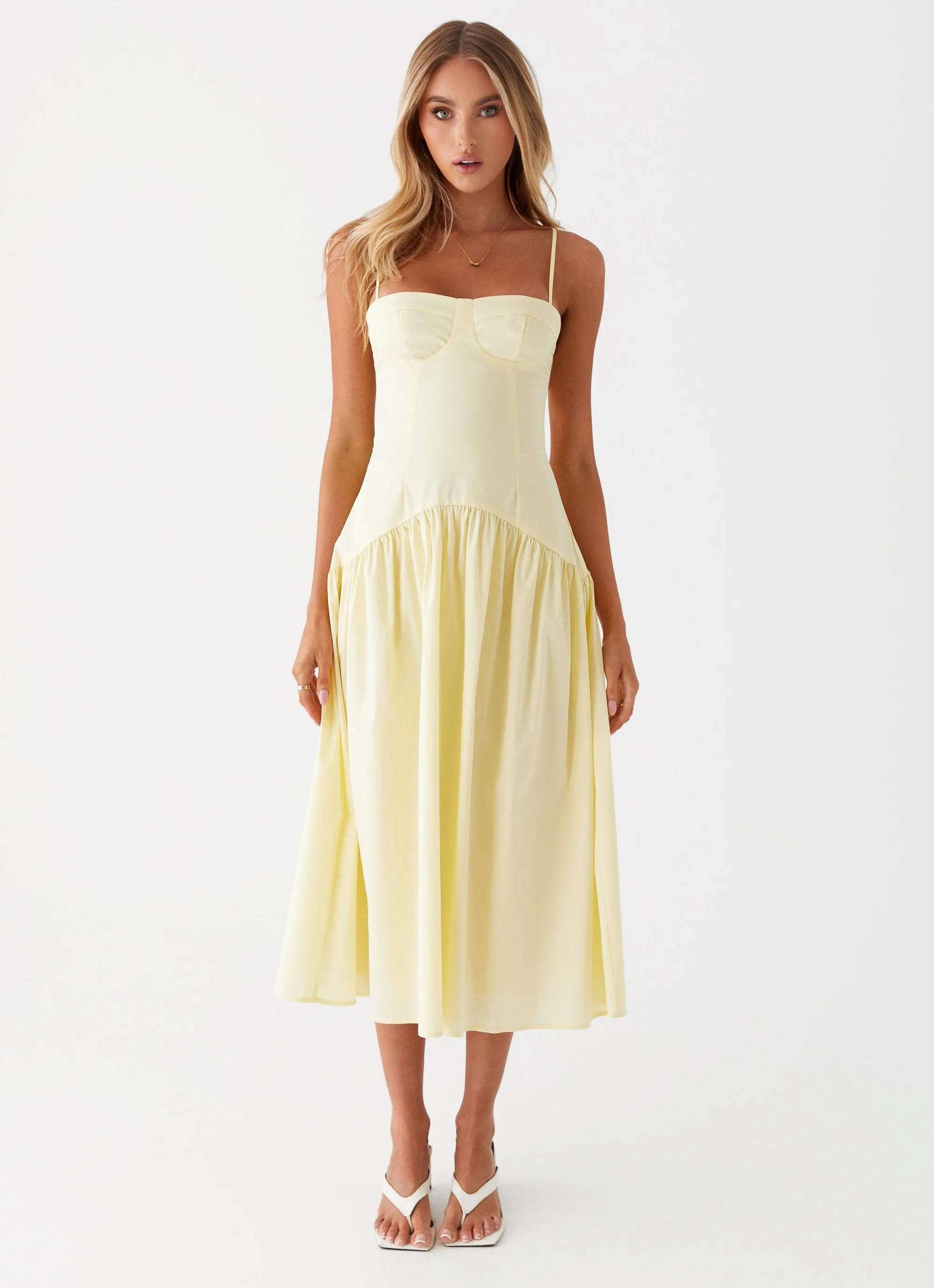 Yvette Corset Midi Dress - Yellow Balanced feel