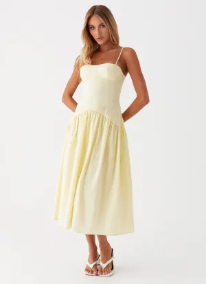 Yvette Corset Midi Dress - Yellow Air Touch